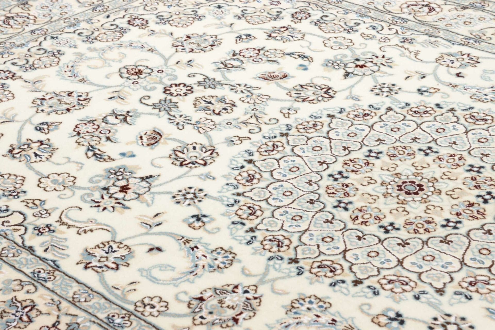 nain-teppich-157-x-242-cm-florale-muster-handgeknupft-perserteppich-7 Handgeknüpfter Nain Perserteppich, 157 × 242 cm, Wolle