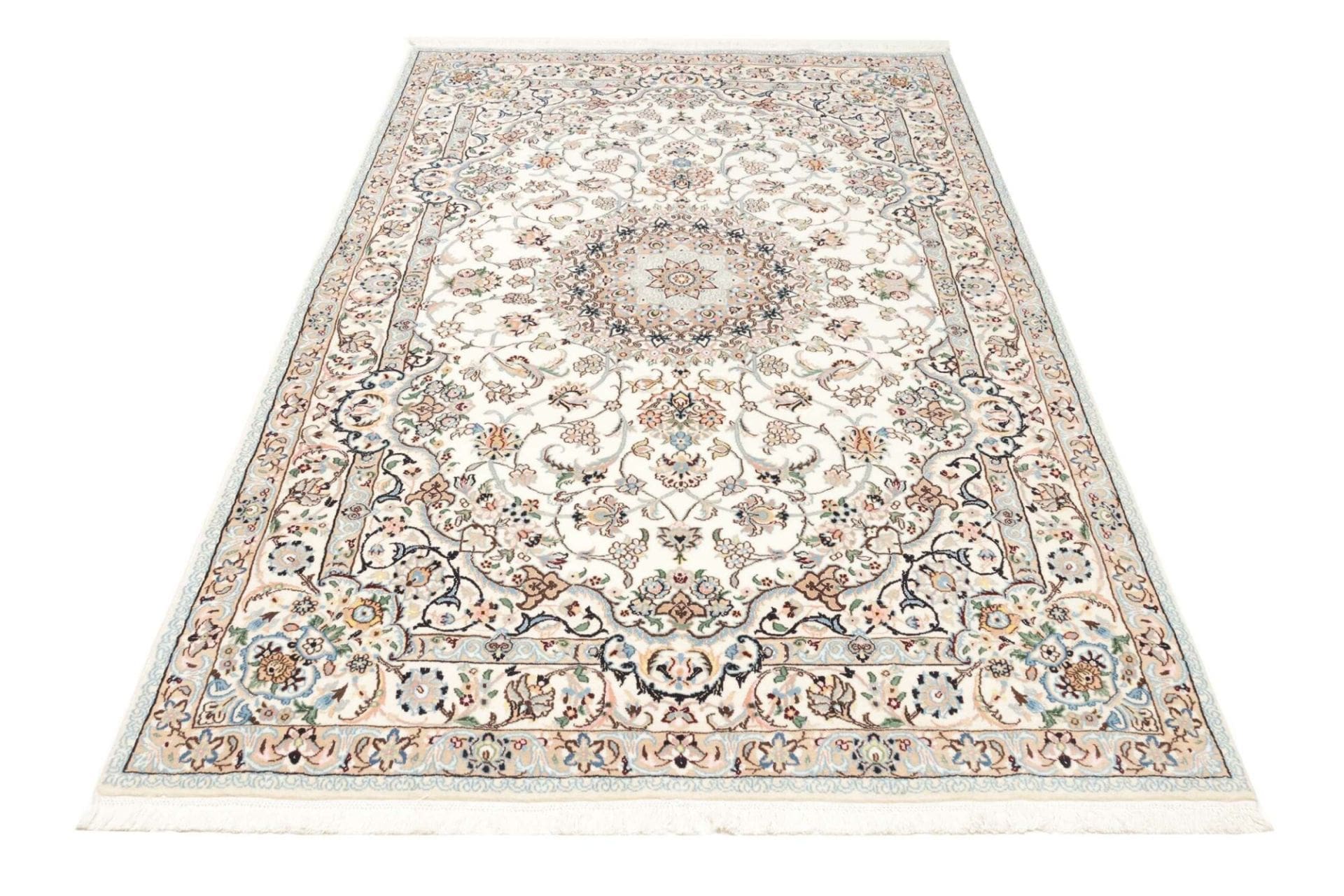 nain-teppich-160-x-247cm-florales-muster-handgeknupft-perserteppich-3 Nain Perserteppich 160 × 247 cm aus Wolle, handgeknüpft
