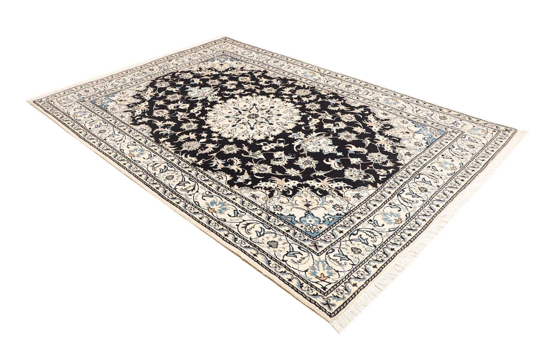 nain-teppich-168-x-246-cm-florales-muster-schurwolle-handgeknupft-2 Handgeknüpfter Nain Perserteppich 168 × 246 cm