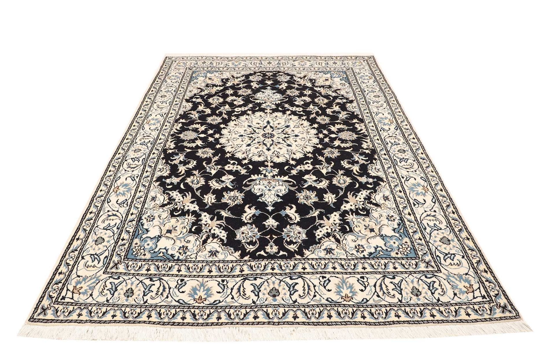 nain-teppich-168-x-246-cm-florales-muster-schurwolle-handgeknupft-3 Handgeknüpfter Nain Perserteppich 168 × 246 cm