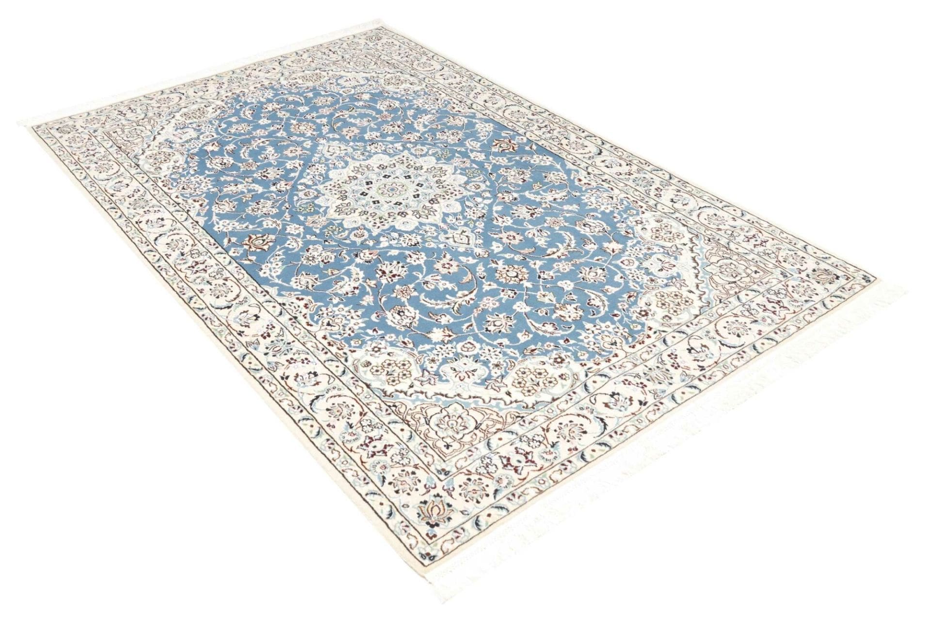 nain-teppich-143-x-220-cm-florales-design-handgeknupft-2 Nain Perserteppich 143 × 220 cm aus Wolle, handgeknüpft