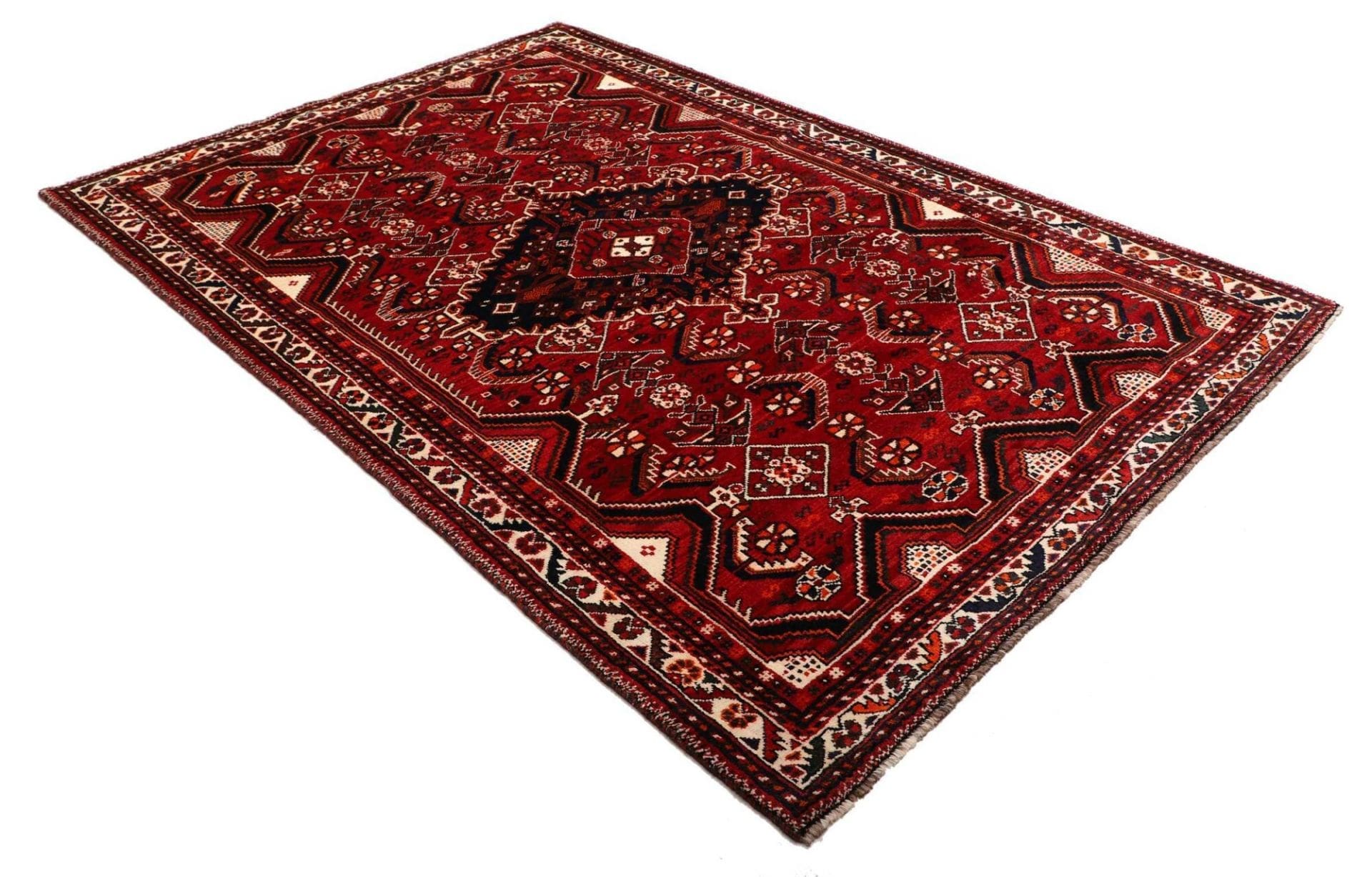 Handgeknüpfter Shiraz Perserteppich, 172 × 264 cm, Wolle