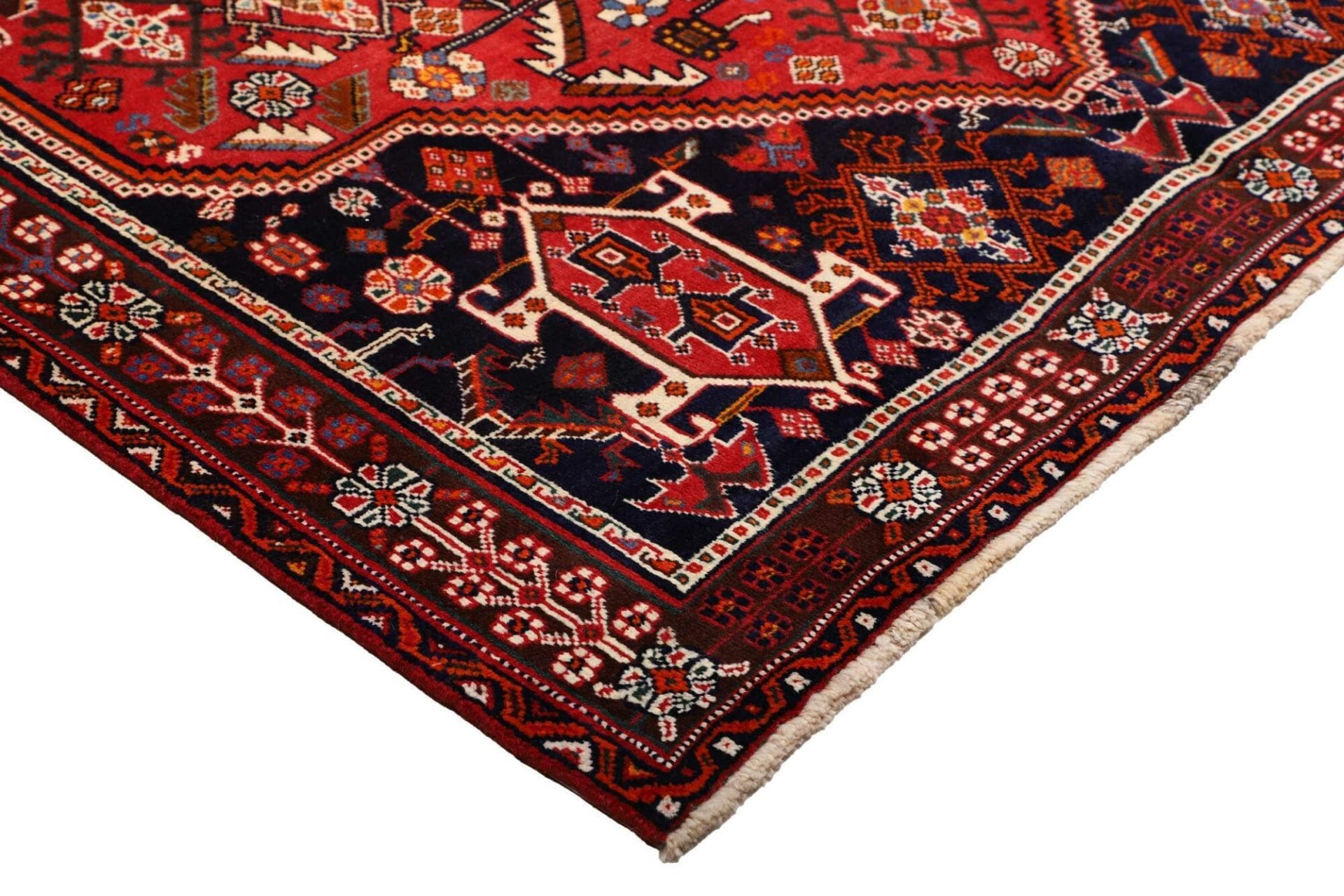 shiraz-teppich-163-x-252cm-wolle-geometrisches-muster-handgeknupft-4 Shiraz Perserteppich 163 × 252 cm aus Wolle, handgeknüpft