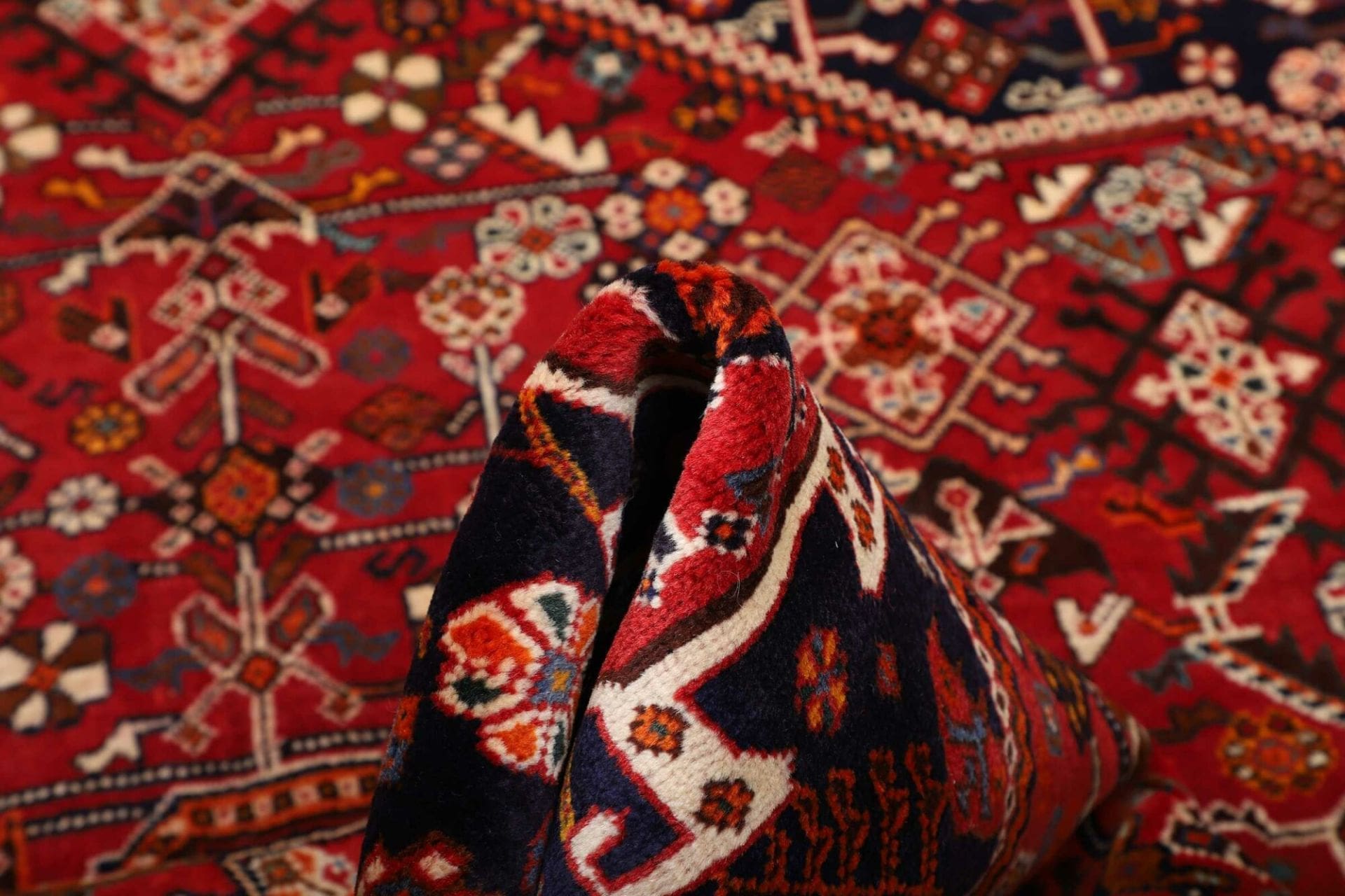 shiraz-teppich-163-x-252cm-wolle-geometrisches-muster-handgeknupft-8 Shiraz Perserteppich 163 × 252 cm aus Wolle, handgeknüpft
