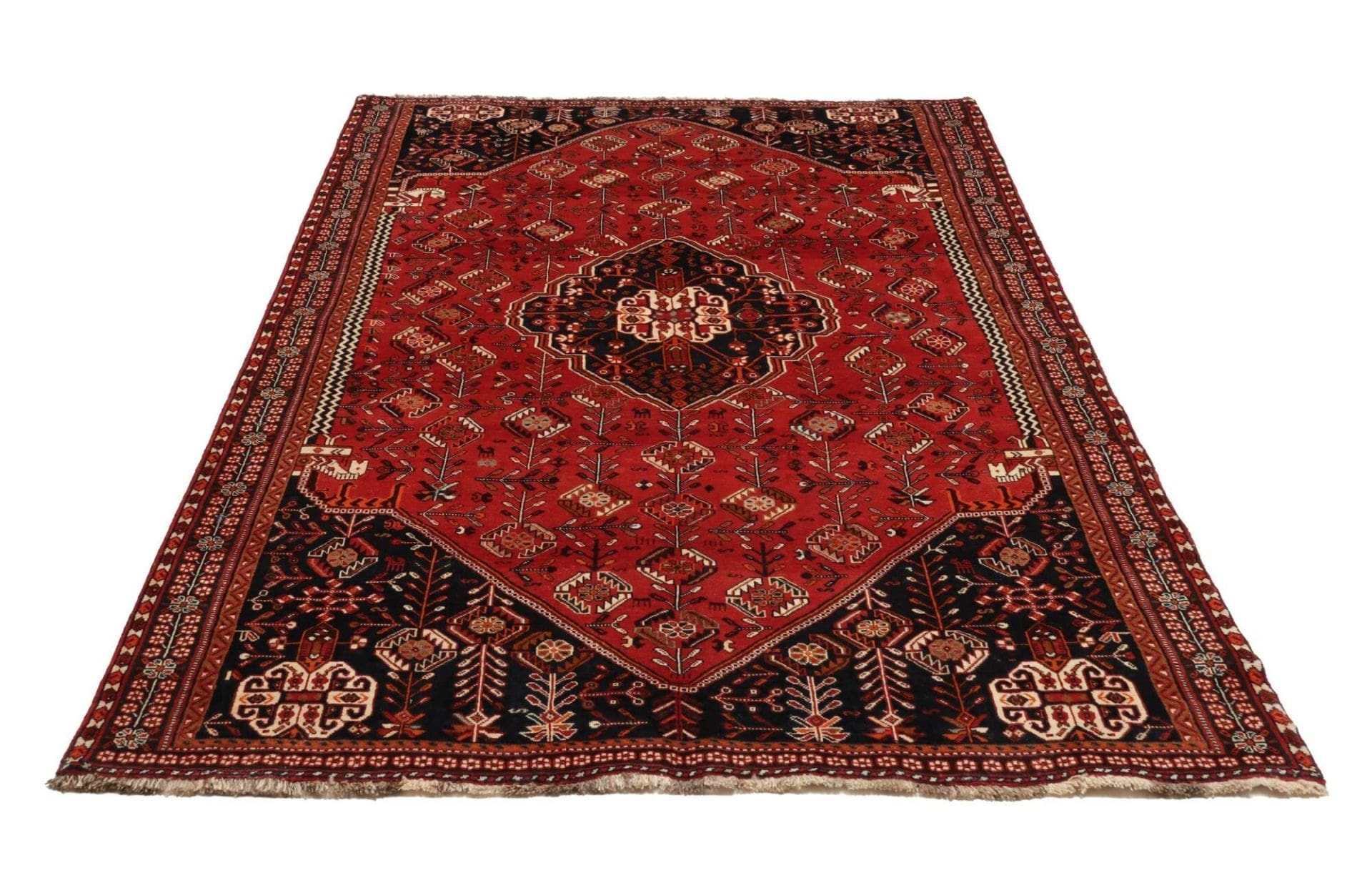Handgeknüpfter Qashqai Perserteppich, 163 × 255 cm, Wolle