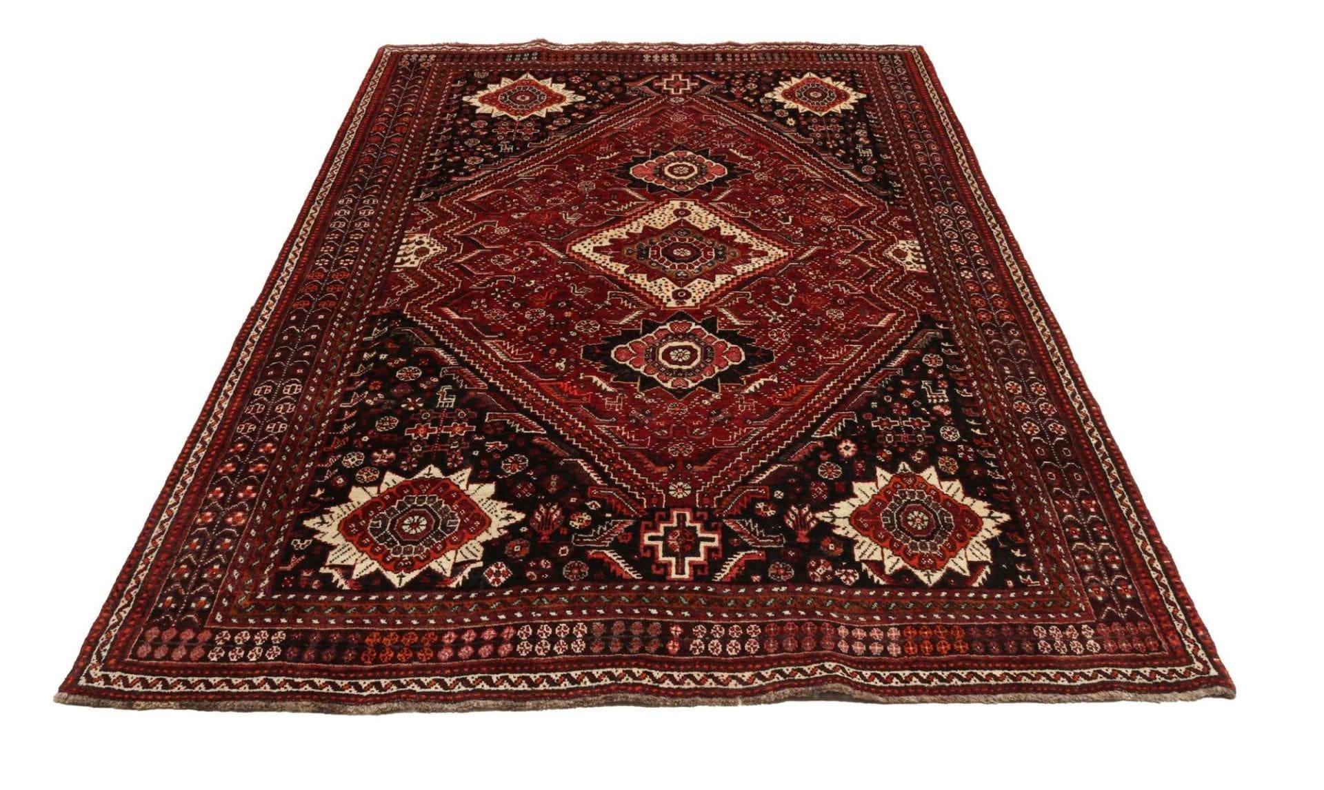 Handgeknüpfter Shiraz Perserteppich, 171 × 248 cm, Wolle