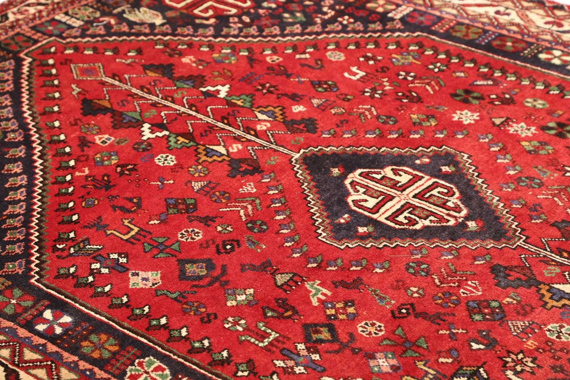 Handgeknüpfter Shiraz Perserteppich, 165 × 230 cm, Wolle