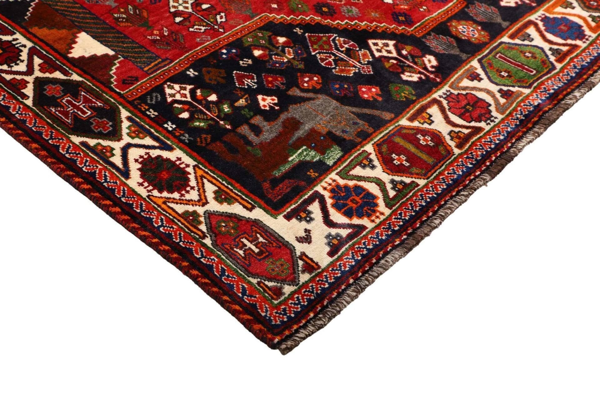 Handgeknüpfter Shiraz Perserteppich, 173 × 275 cm, Wolle