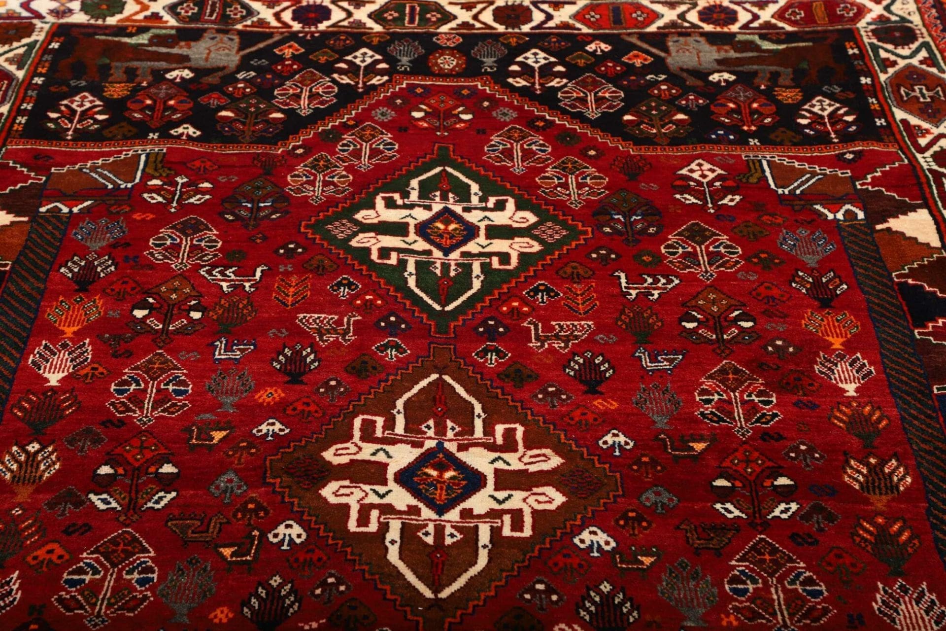 Handgeknüpfter Shiraz Perserteppich, 173 × 275 cm, Wolle