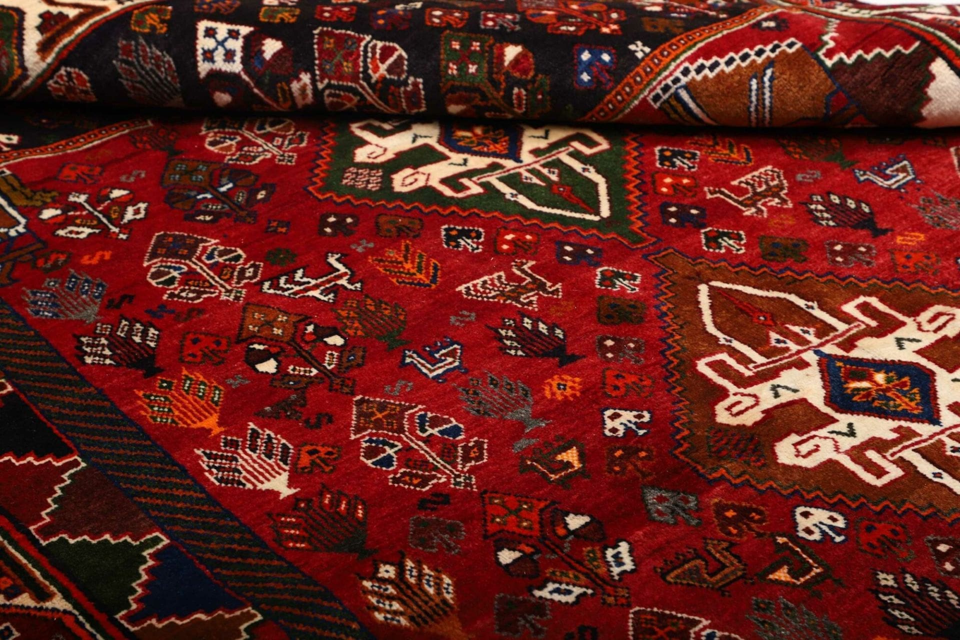 Handgeknüpfter Shiraz Perserteppich, 173 × 275 cm, Wolle