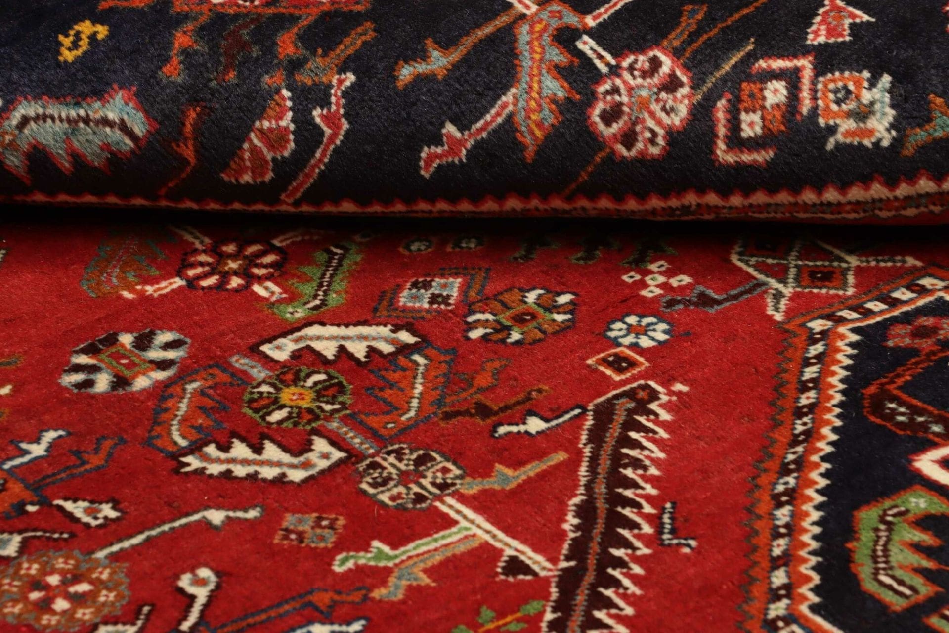 shiraz-teppich-161-x-246-cm-wolle-geometrisches-muster-handgeknupft-9 Handgeknüpfter Shiraz Perserteppich 161 × 246 cm