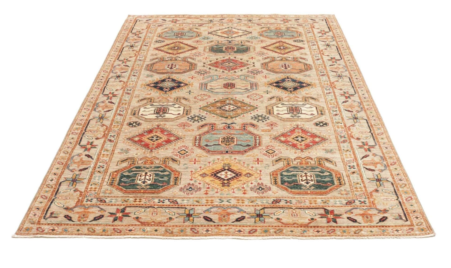 Kazak Orientteppich 170 × 218 cm aus Wolle, handgeknüpft