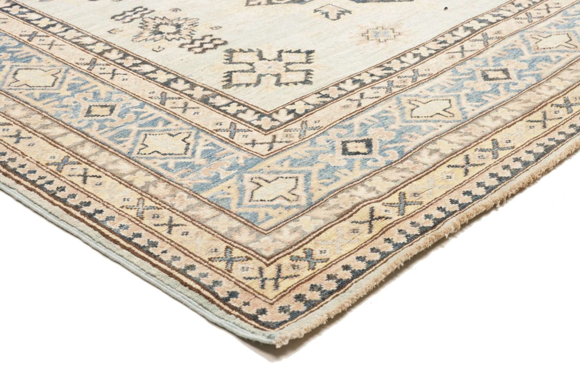 kazak-teppich-168-x-247-cm-handgeknupft-geometrische-muster-orientteppich-4 Handgeknüpfter Kazak Orientteppich, 168 × 247 cm, Wolle