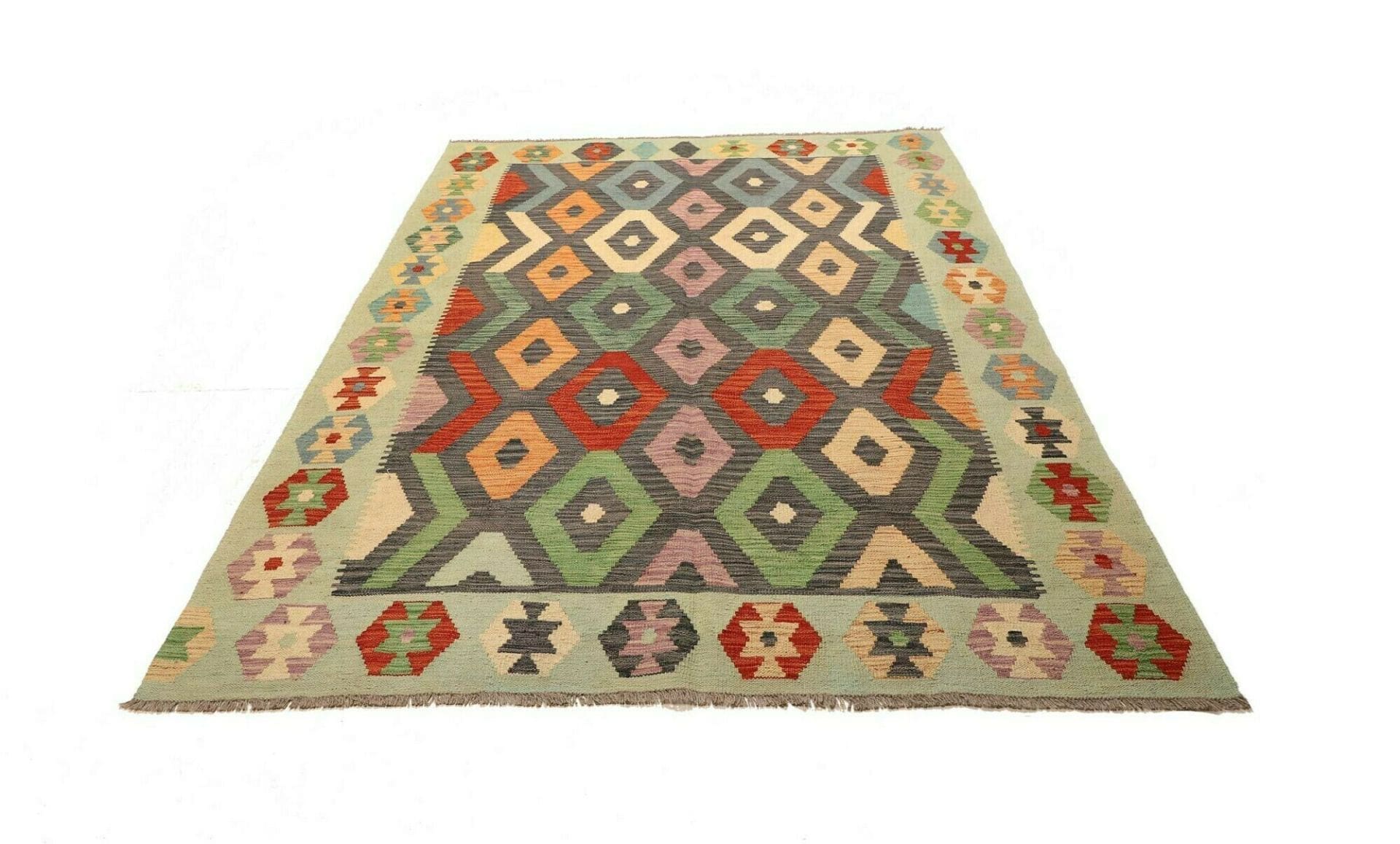 Kelim 173 × 244 cm aus Wolle, handgewebt
