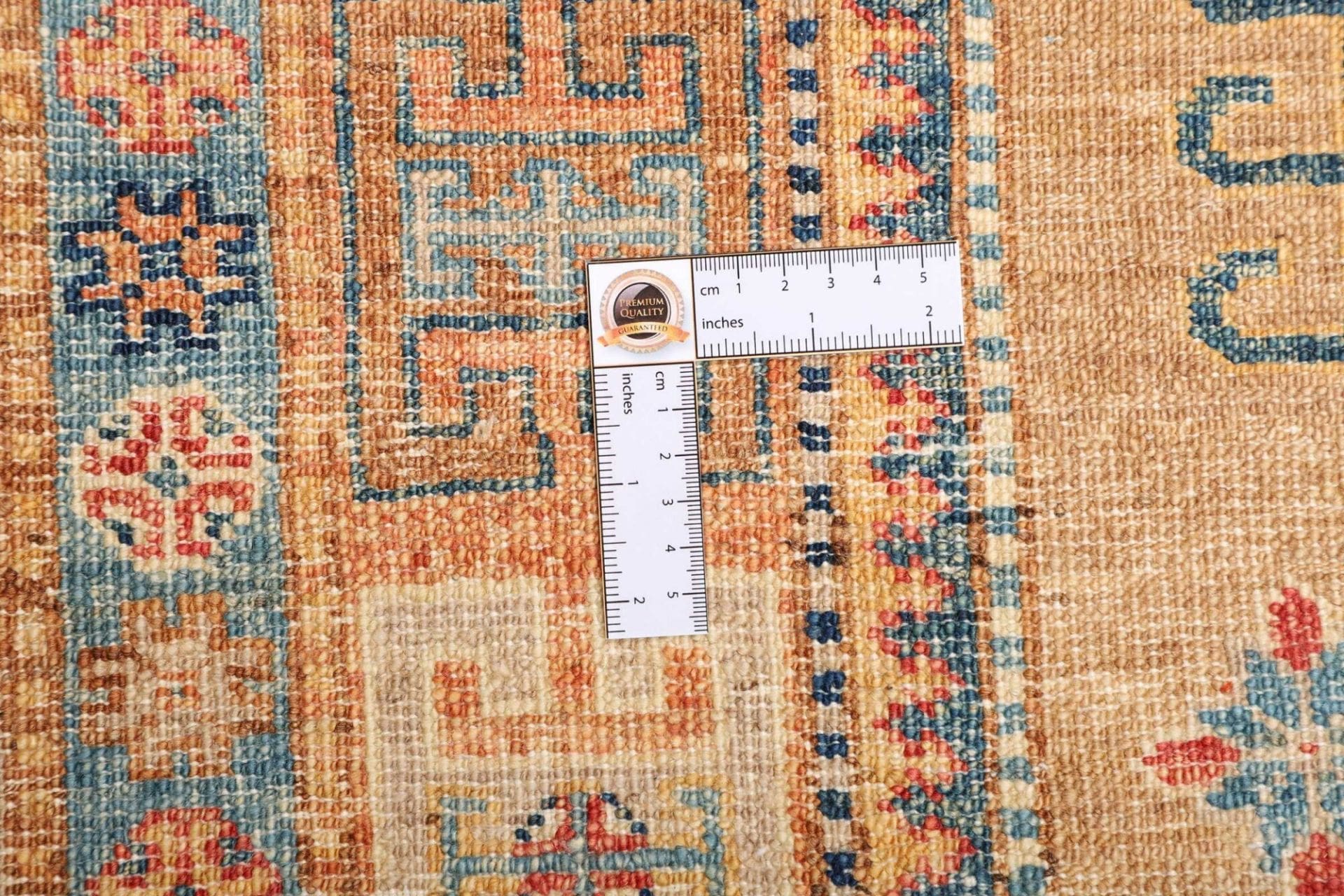 kazak-teppich-152-x-211-cm-geometrisches-muster-handgeknupft-9 Handgeknüpfter Kazak Orientteppich, 152 × 211 cm, Wolle