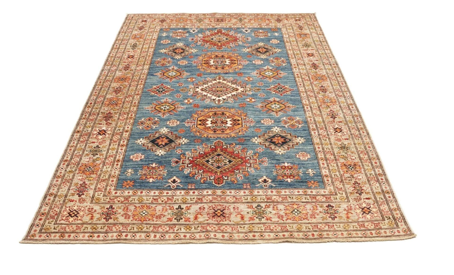 Kazak Orientteppich 177 × 248 cm aus Wolle, handgeknüpft