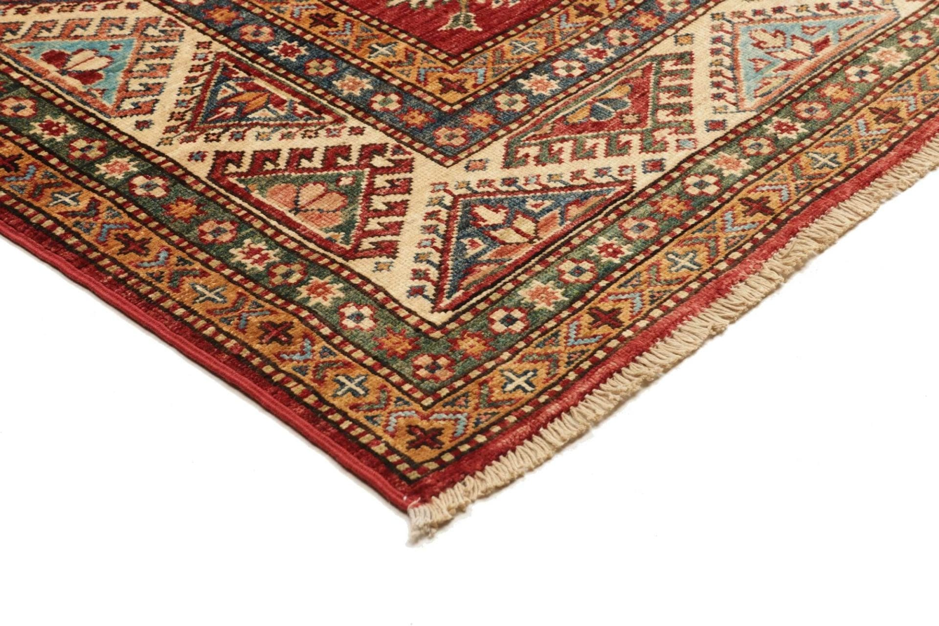 kazak-teppich-175-x-246cm-geometrisches-muster-handgeknupft-4 Handgeknüpfter Kazak Orientteppich, 175 × 246 cm, Wolle
