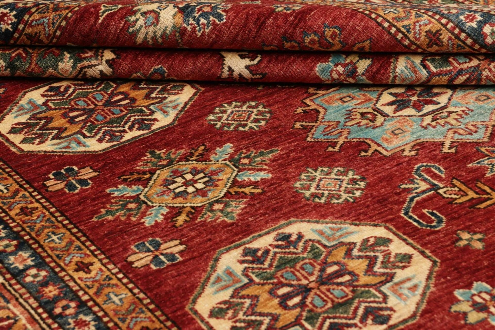 kazak-teppich-175-x-246cm-geometrisches-muster-handgeknupft-9 Handgeknüpfter Kazak Orientteppich, 175 × 246 cm, Wolle