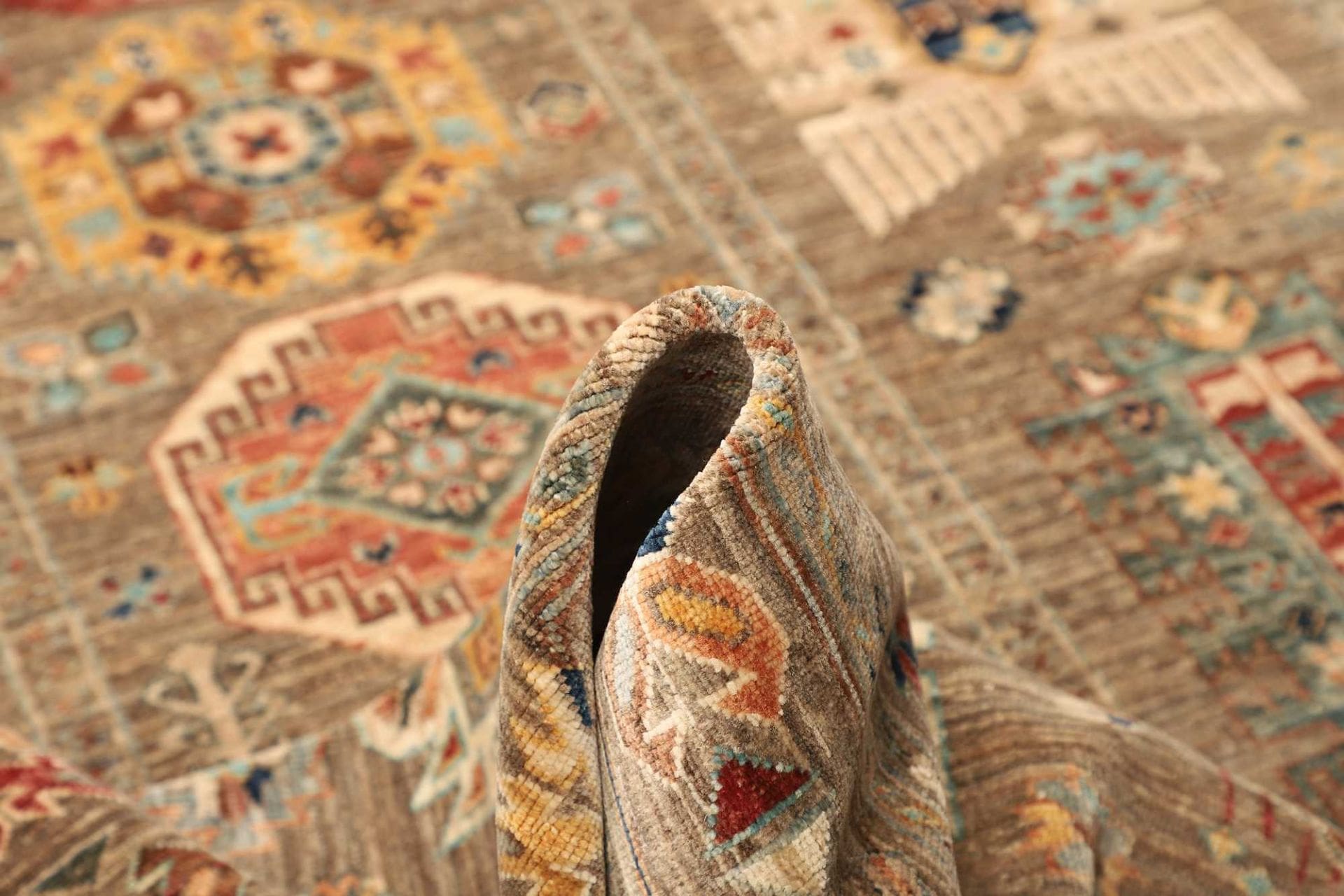 samarkand-tribal-teppich-172-x-236cm-handgeknupft-wolle-bunt-8 Handgeknüpfter Samarkand Orientteppich, 172 × 236 cm, Wolle