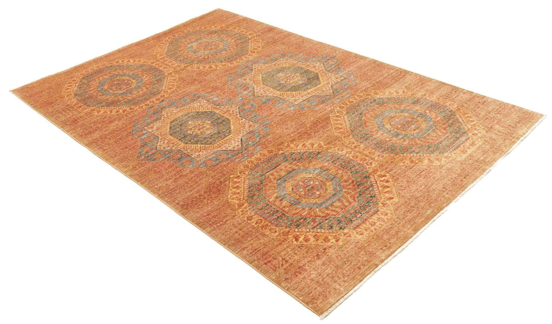 Mamluk Orientteppich 146 × 220 cm aus Wolle, handgeknüpft
