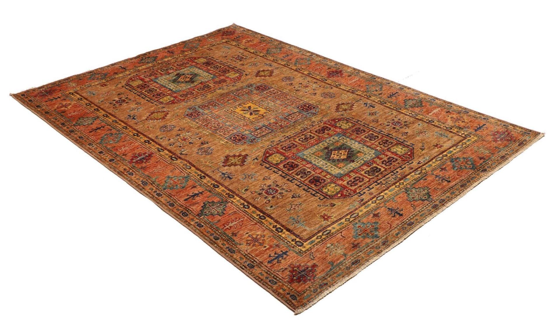 Kazak Orientteppich 153 × 213 cm aus Wolle, handgeknüpft