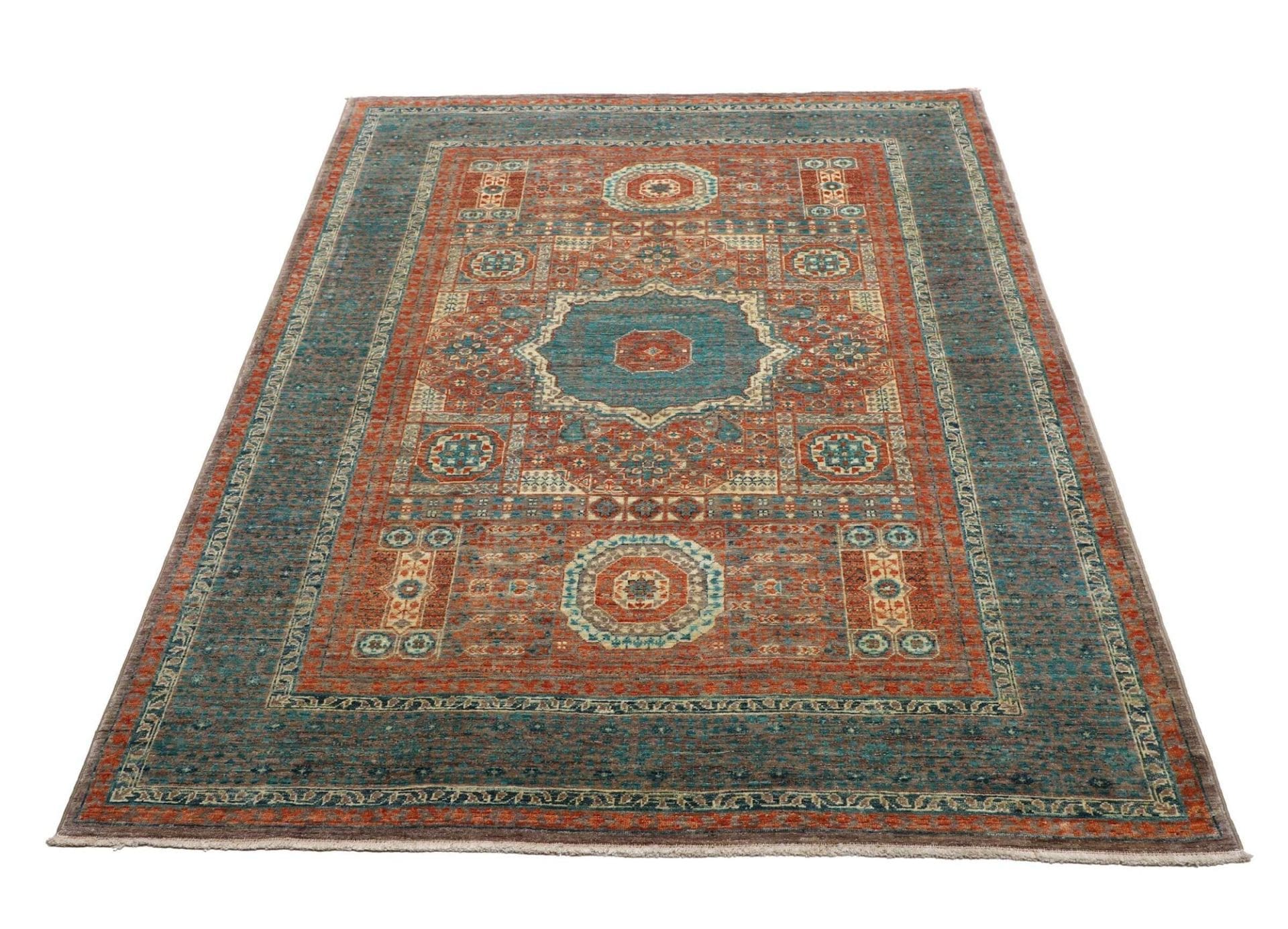 Handgeknüpfter Mamluk Orientteppich, 131 × 178 cm, Wolle