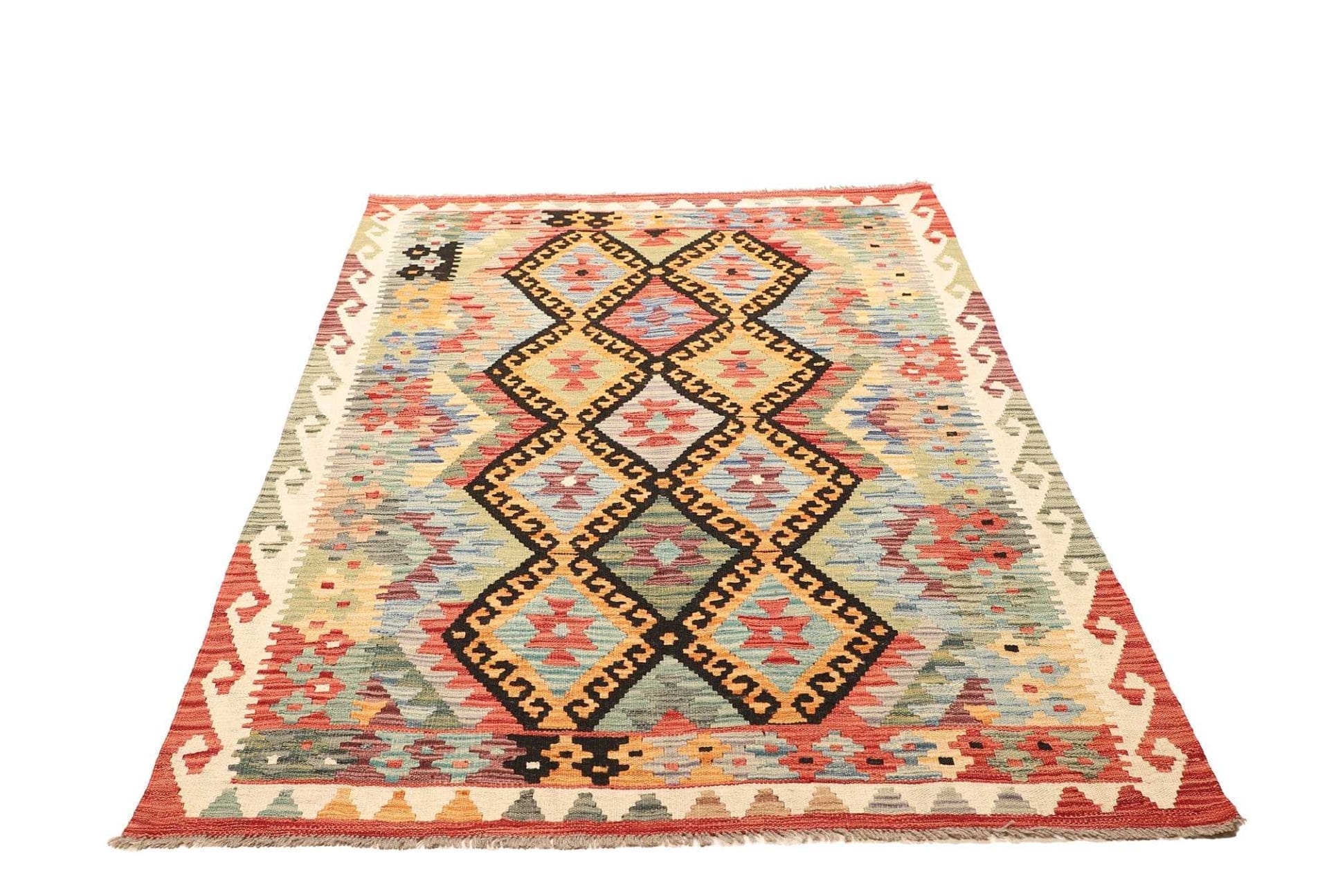 Kelim 124 × 176 cm aus Wolle, handgewebt