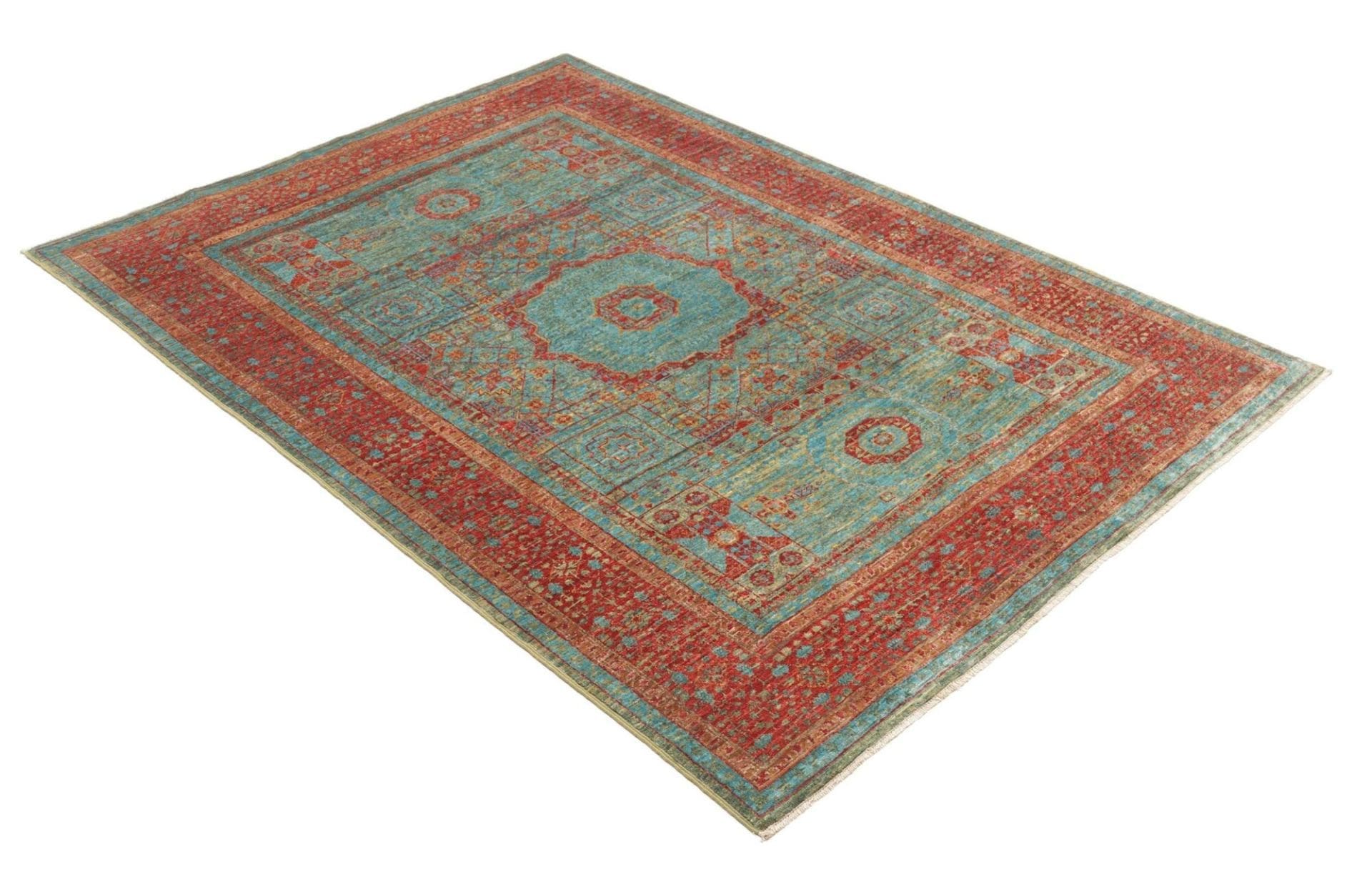 Handgeknüpfter Mamluk Orientteppich, 129 × 182 cm, Wolle