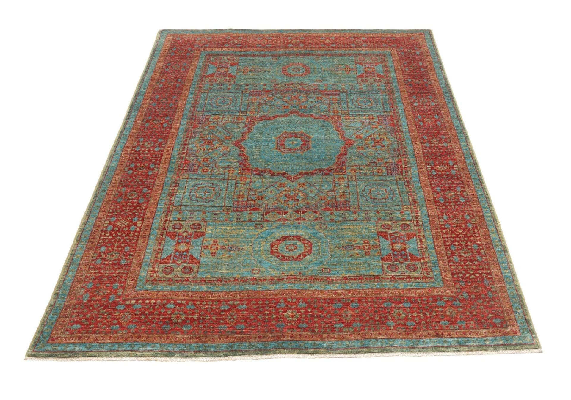 Handgeknüpfter Mamluk Orientteppich, 129 × 182 cm, Wolle