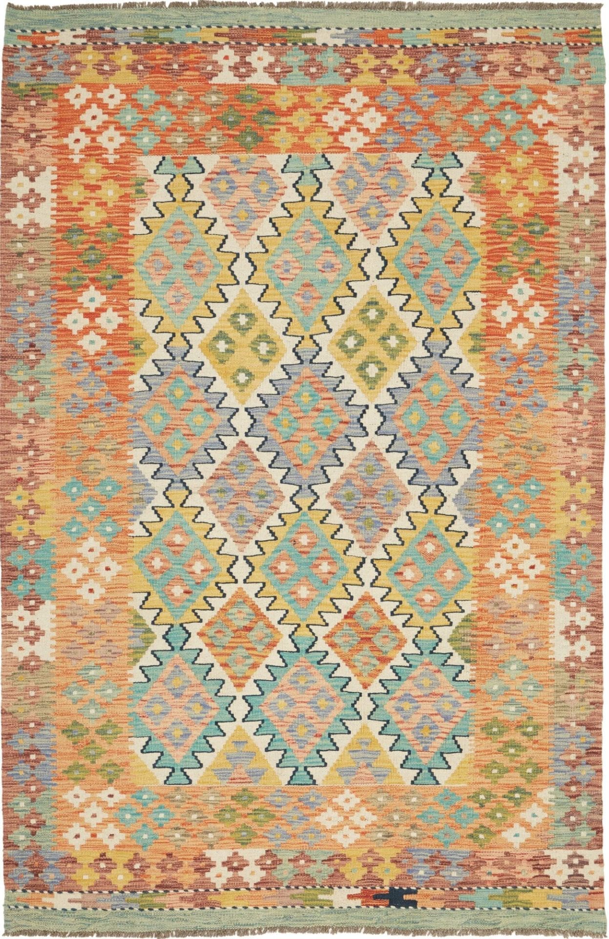 Orientteppich Pakistan 127 x 190 cm Schurwolle handgewebt