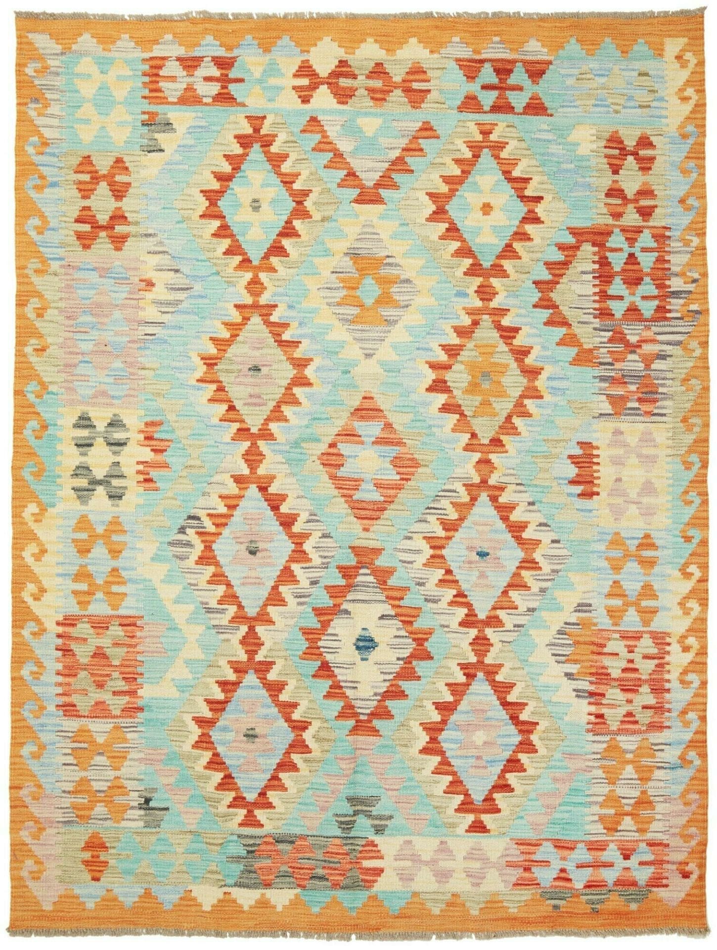 Orientteppich 150 x 195 cm Schurwolle handgewebt