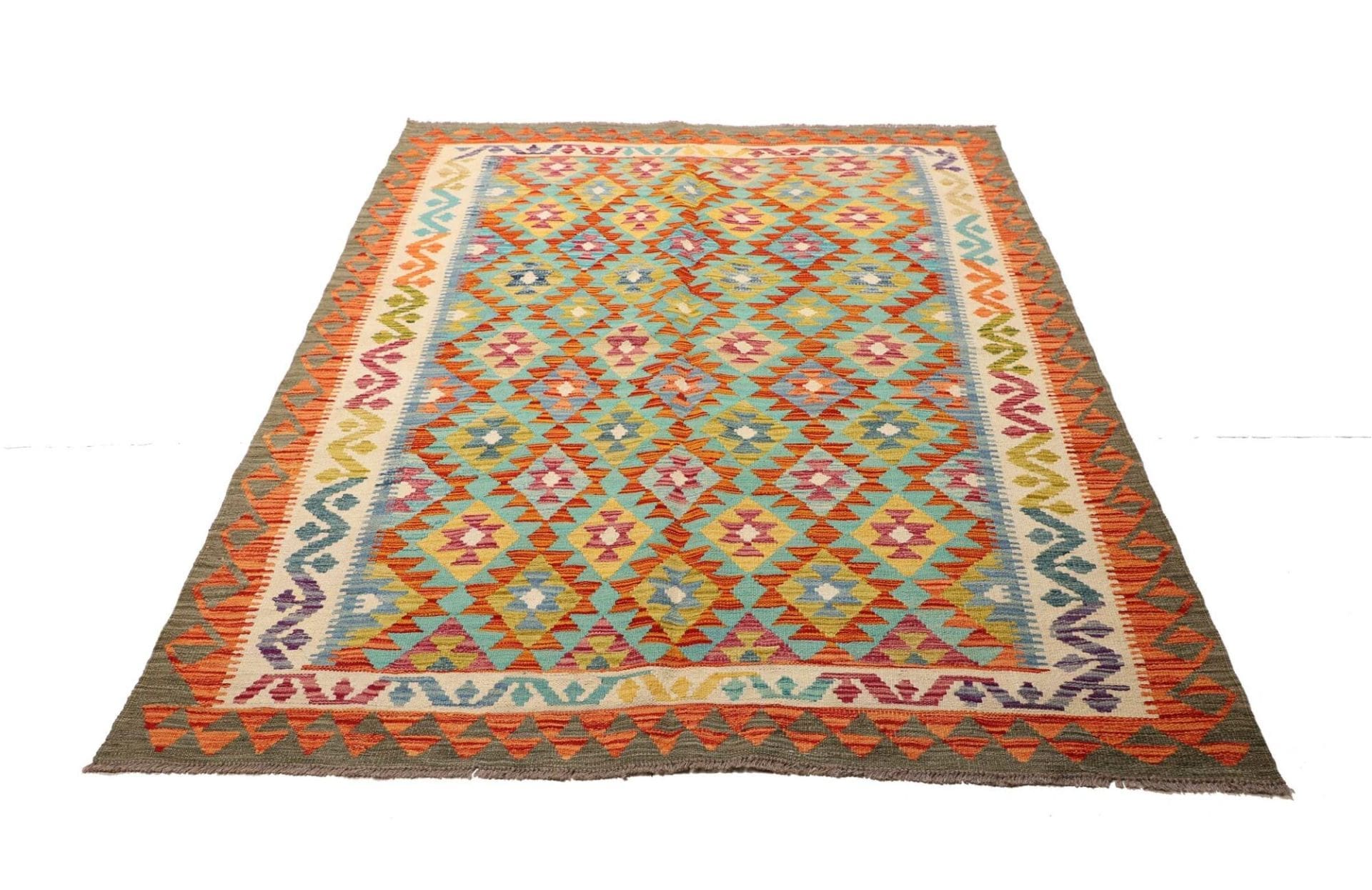 Kelim 159 × 198 cm aus Wolle, handgewebt