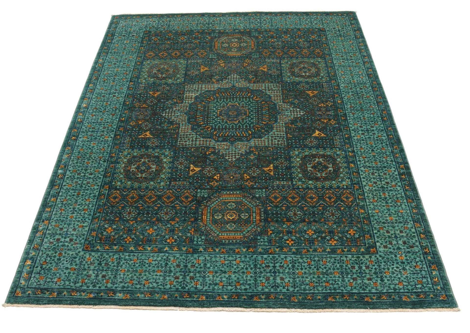 Handgeknüpfter Mamluk Orientteppich, 160 × 203 cm, Wolle