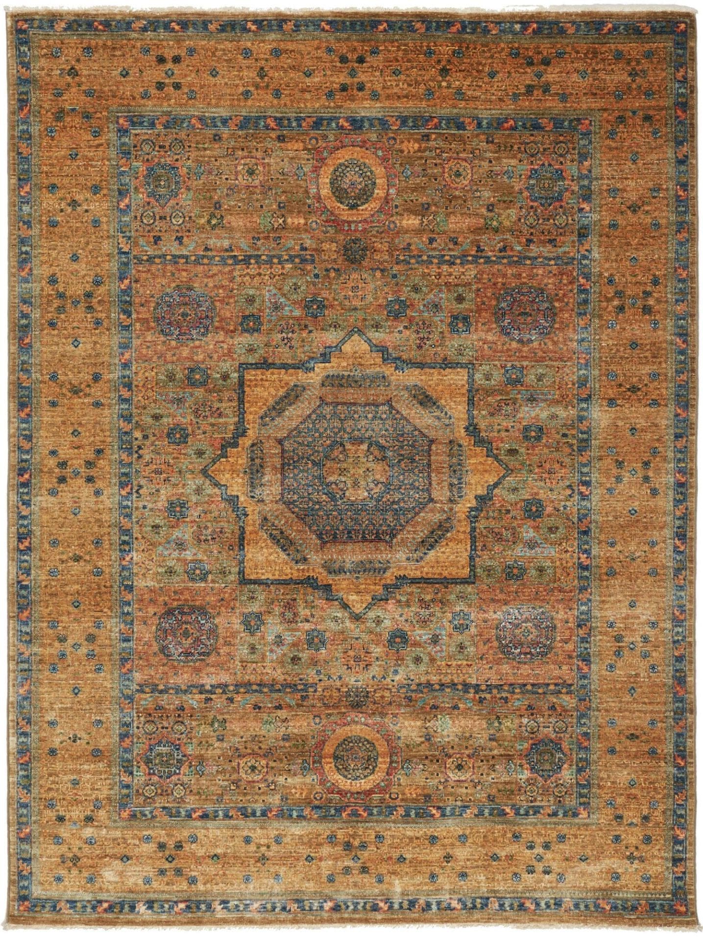 Mamluk Orientteppich 157 × 205 cm aus Wolle, handgeknüpft