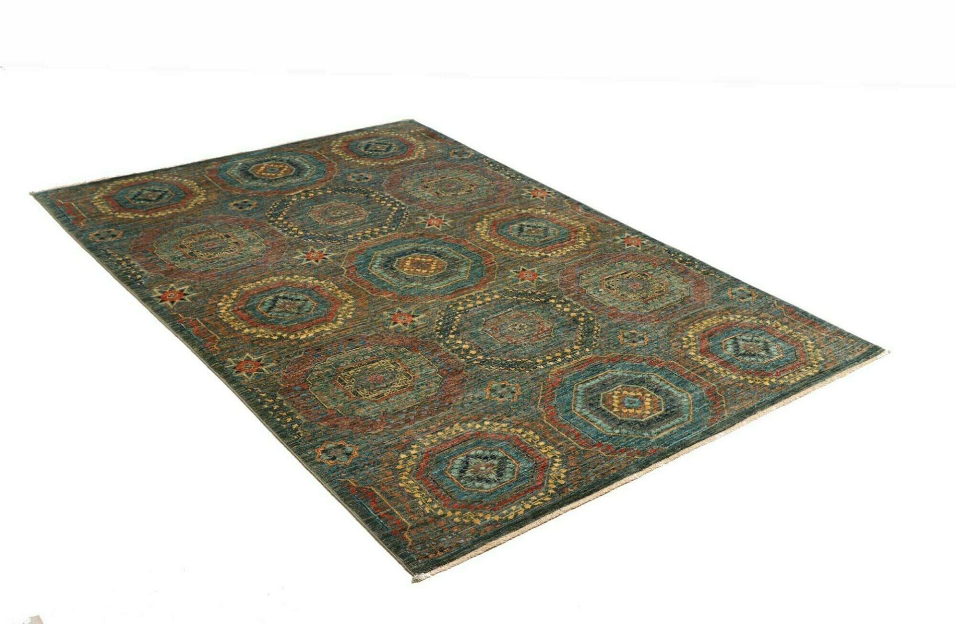 Handgeknüpfter Mamluk Orientteppich, 124 × 186 cm, Wolle