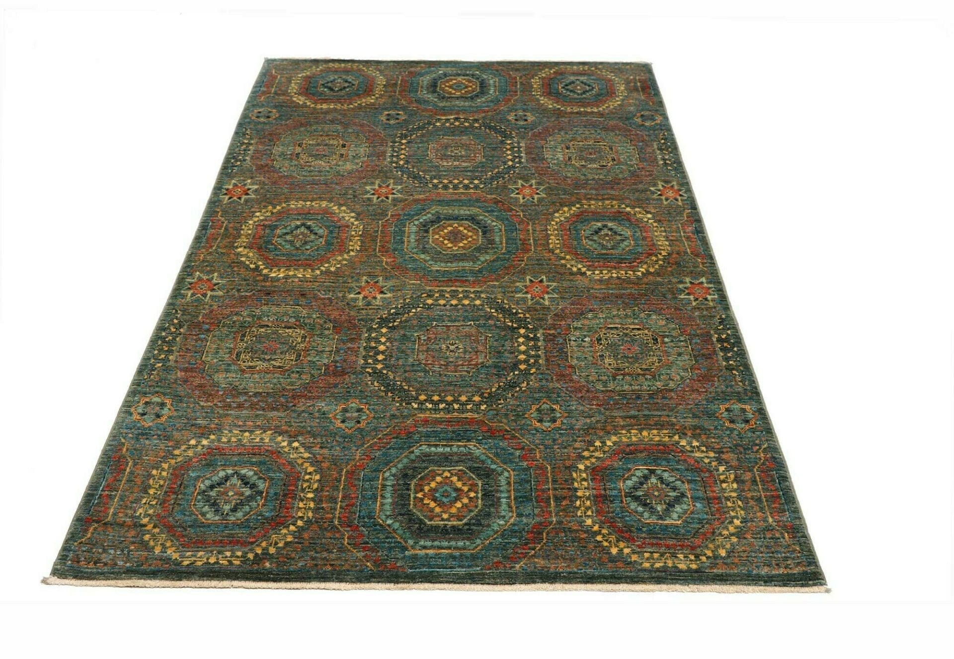 Handgeknüpfter Mamluk Orientteppich, 124 × 186 cm, Wolle