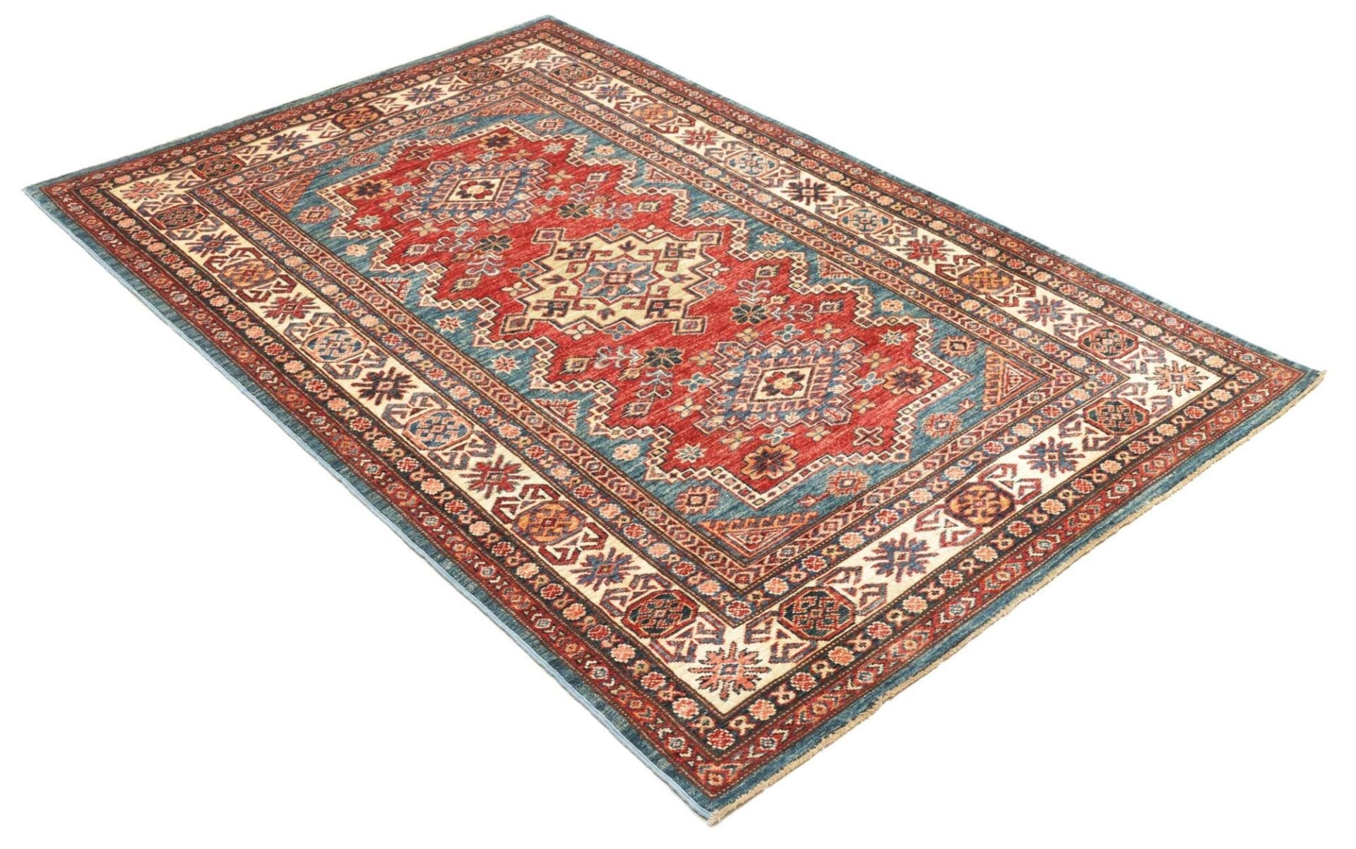 Kazak Orientteppich 123 × 184 cm aus Wolle, handgeknüpft