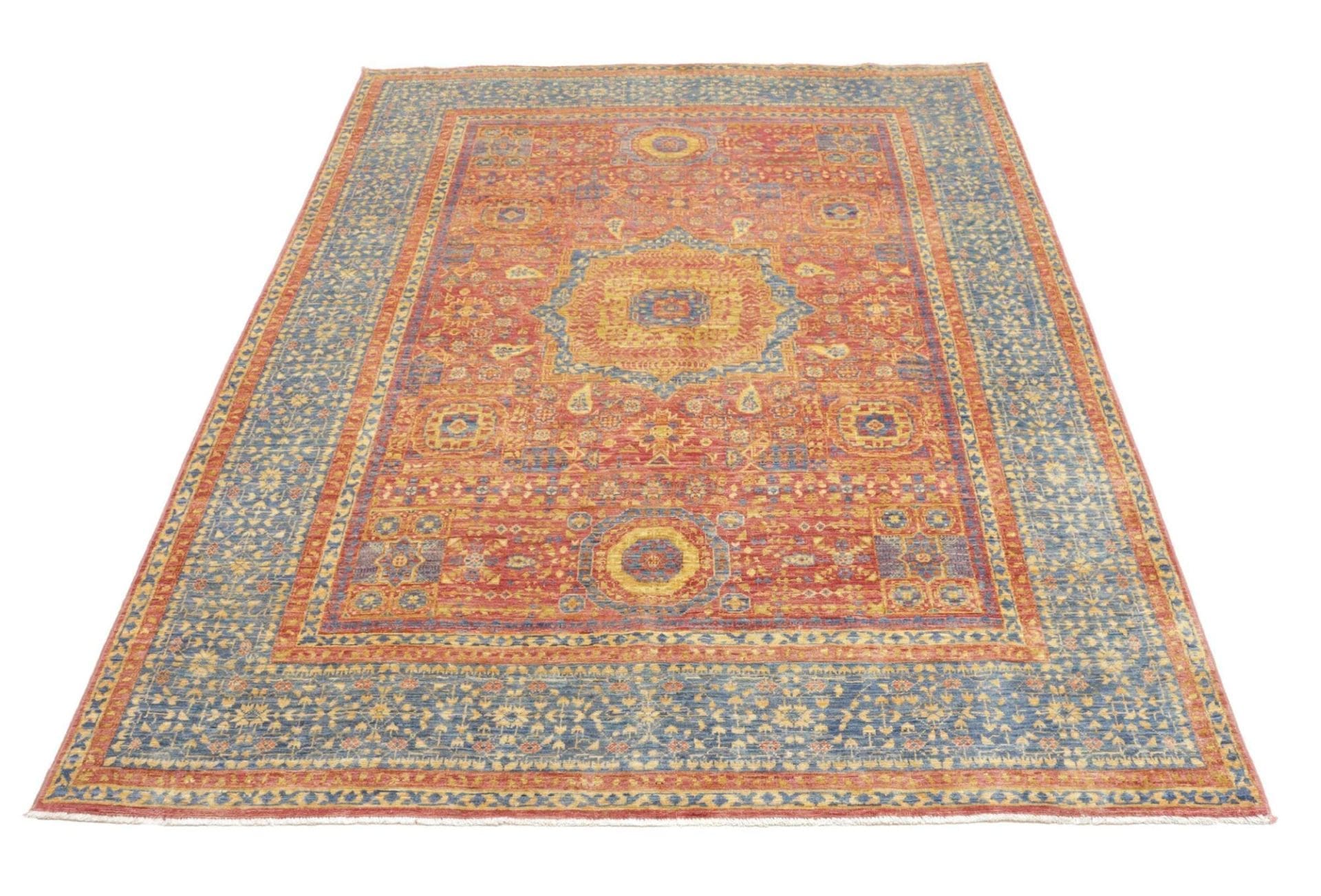 Handgeknüpfter Mamluk Orientteppich, 154 × 206 cm, Wolle
