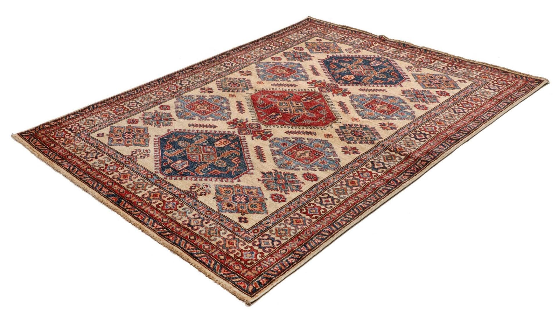 Handgeknüpfter Kazak Orientteppich, 158 × 202 cm, Wolle