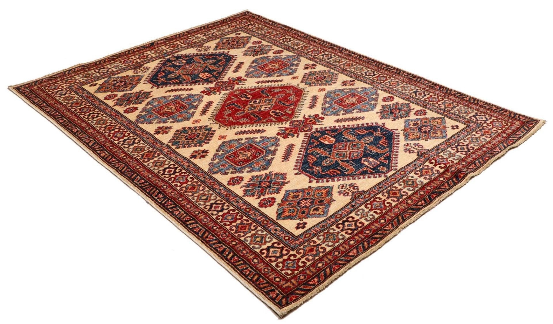 Handgeknüpfter Kazak Orientteppich, 158 × 202 cm, Wolle