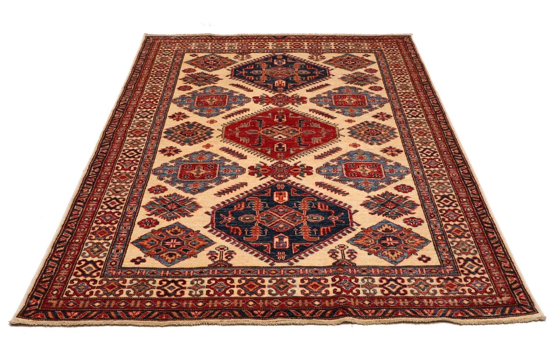 Handgeknüpfter Kazak Orientteppich, 158 × 202 cm, Wolle