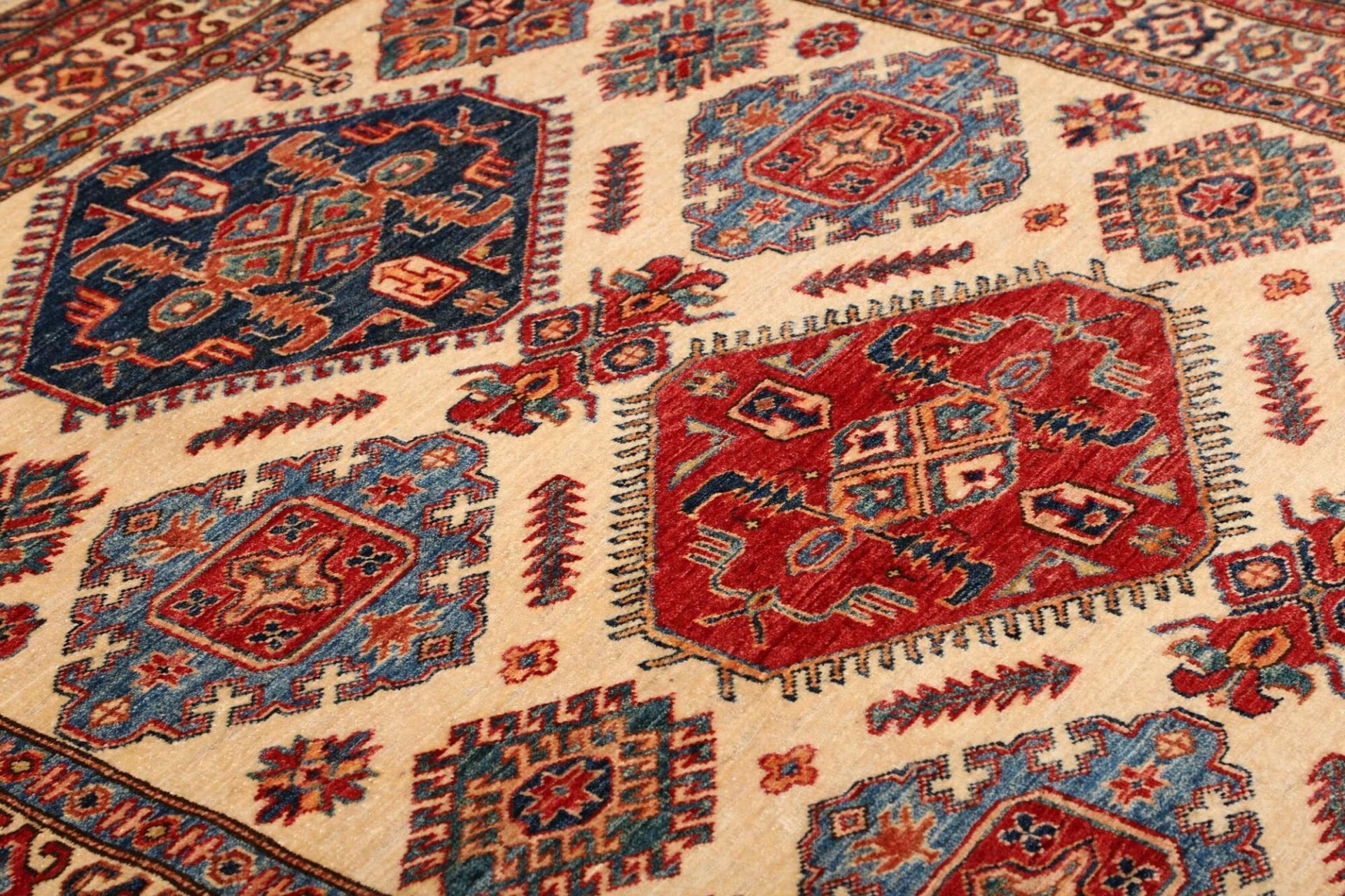 Handgeknüpfter Kazak Orientteppich, 158 × 202 cm, Wolle