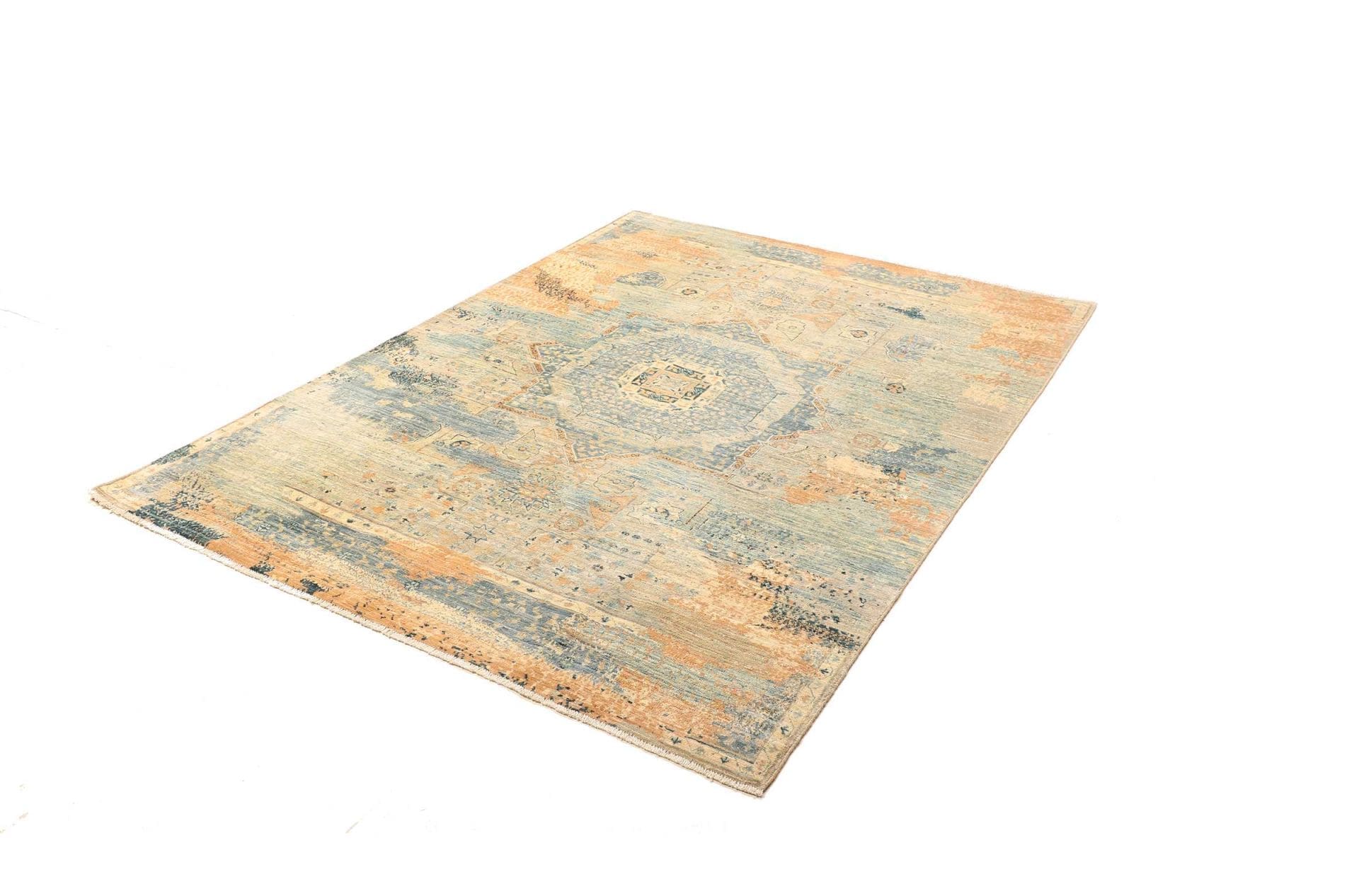 Mamluk Orientteppich 153 × 202 cm aus Wolle, handgeknüpft