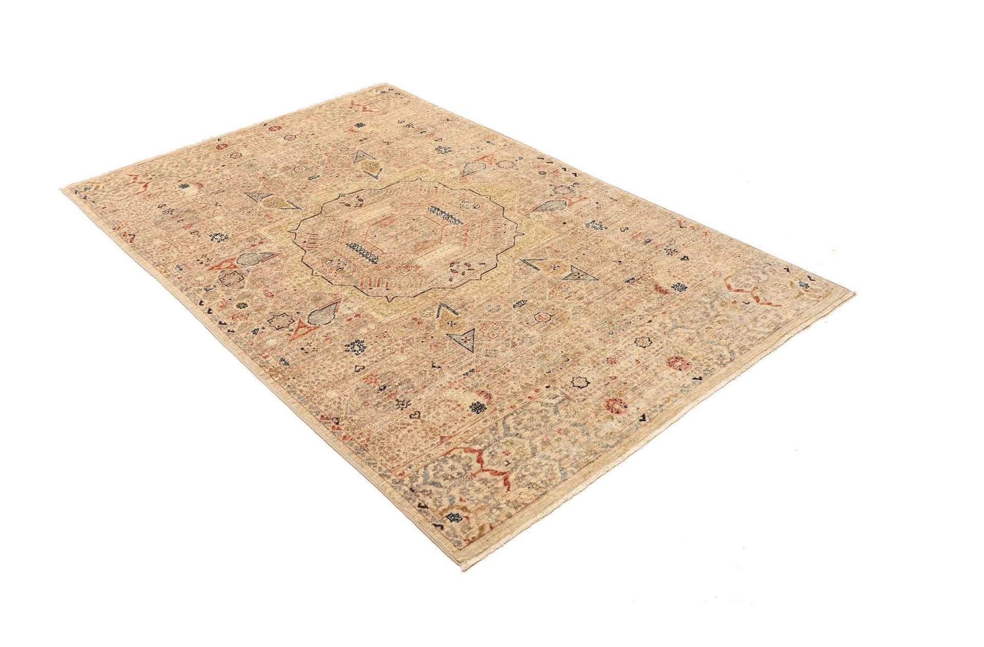 Mamluk Orientteppich 129 × 188 cm aus Wolle, handgeknüpft