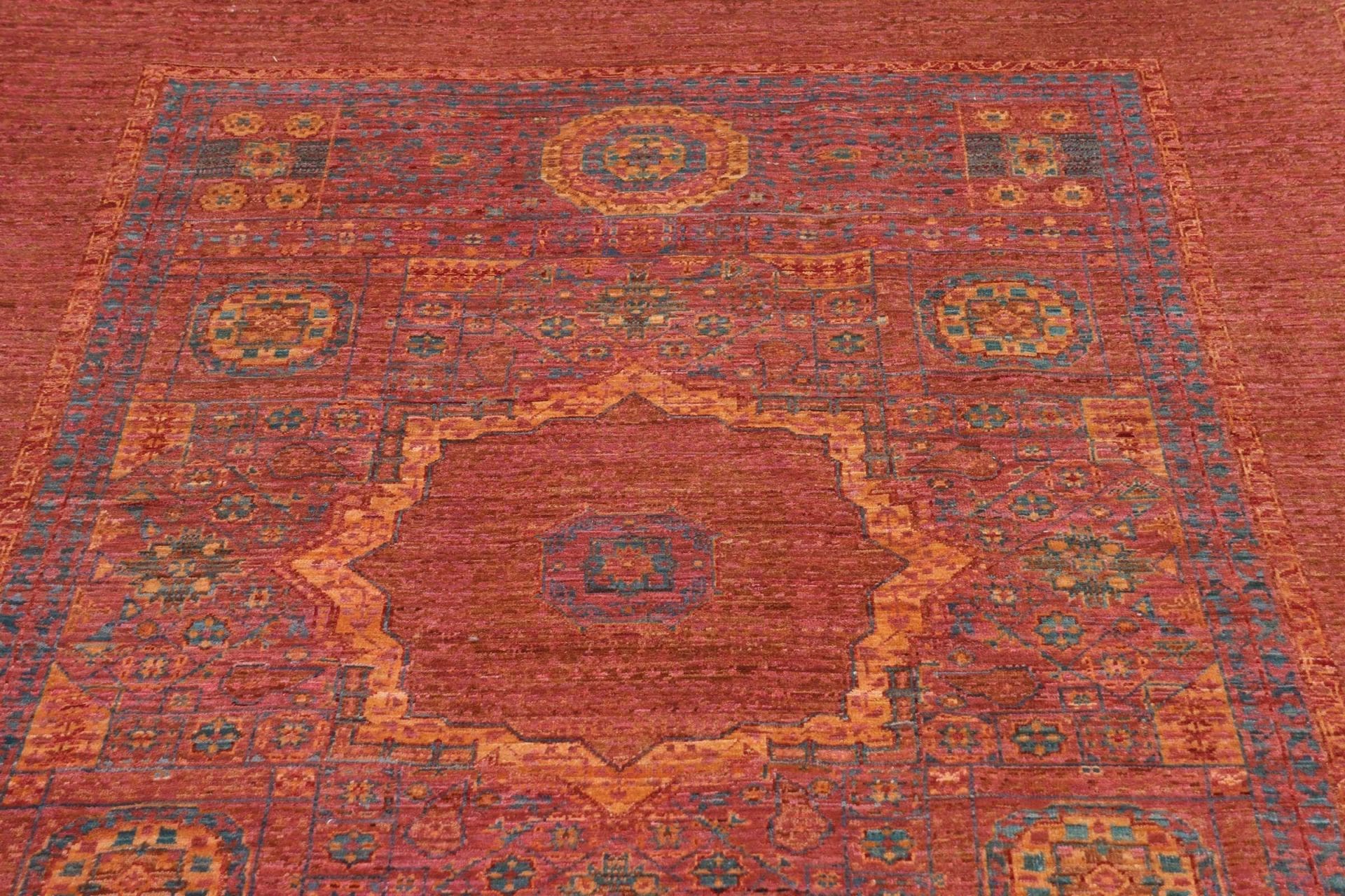 Mamluk Orientteppich 154 × 201 cm aus Wolle, handgeknüpft