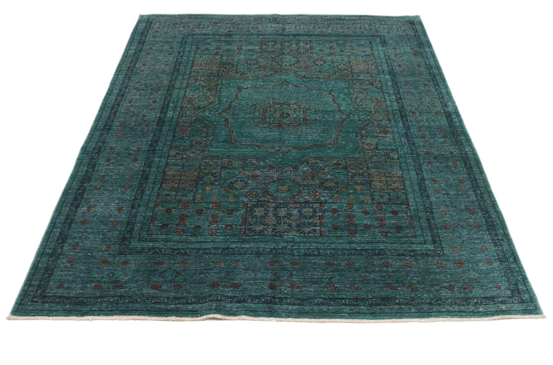 Handgeknüpfter Mamluk Orientteppich, 151 × 189 cm, Wolle