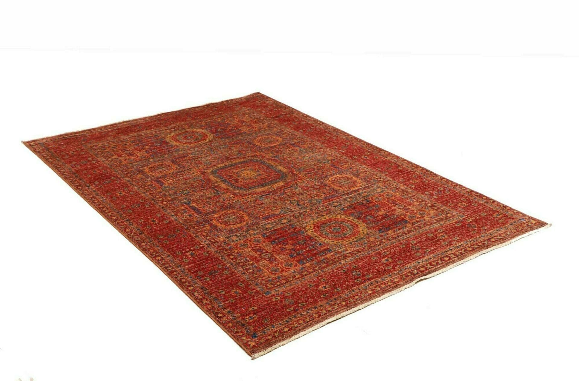 Mamluk Orientteppich 128 × 181 cm aus Wolle, handgeknüpft