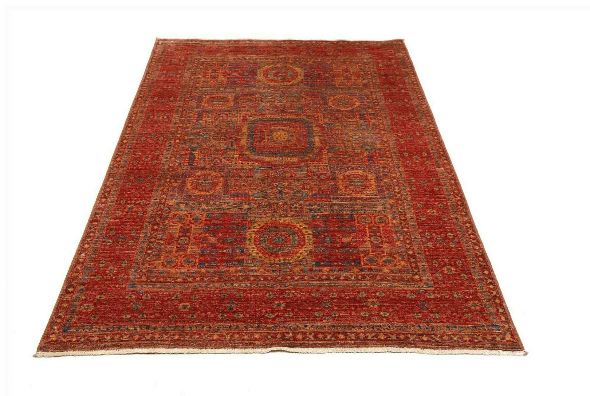 Mamluk Orientteppich 128 × 181 cm aus Wolle, handgeknüpft