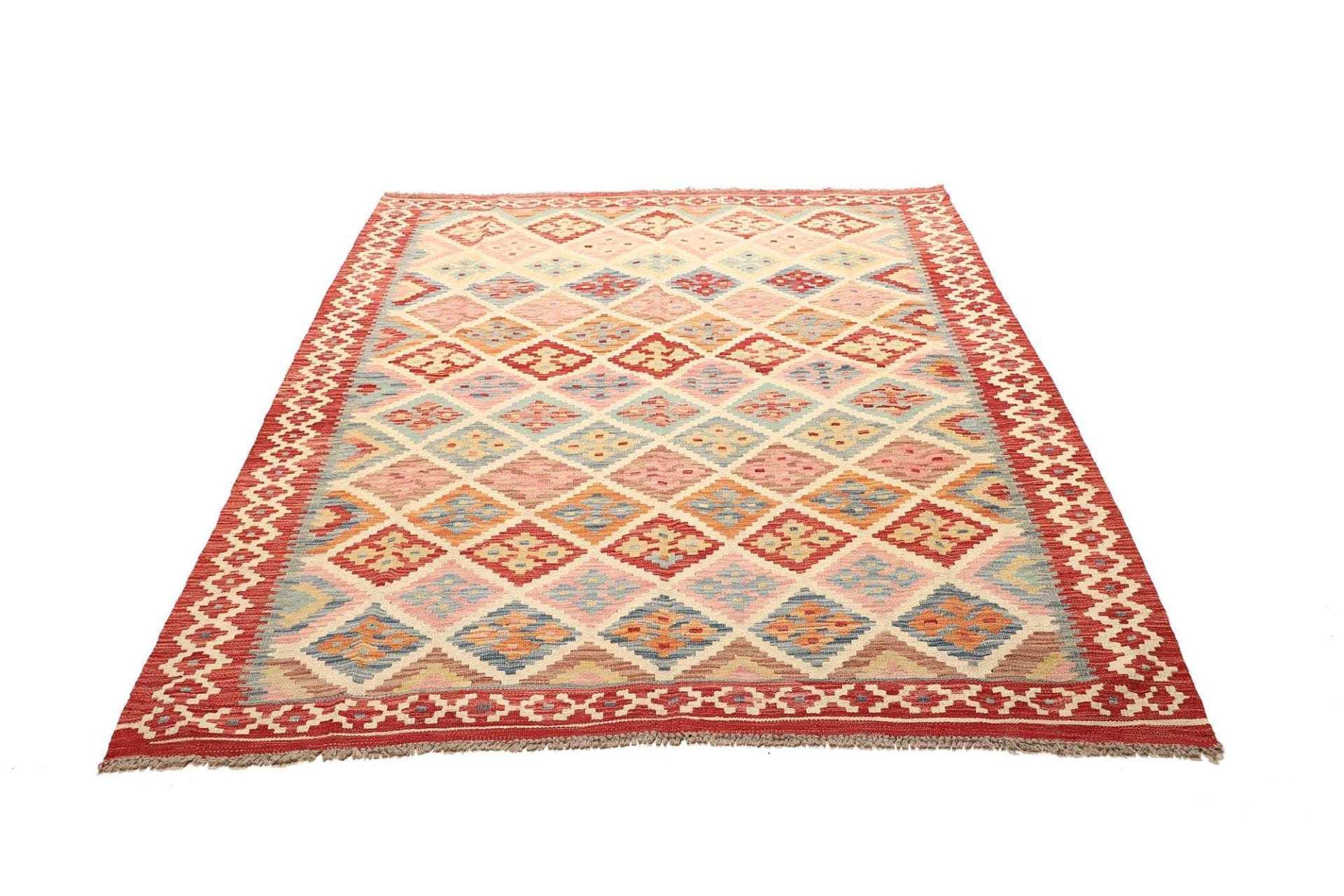 Kelim 161 × 204 cm aus Wolle, handgewebt