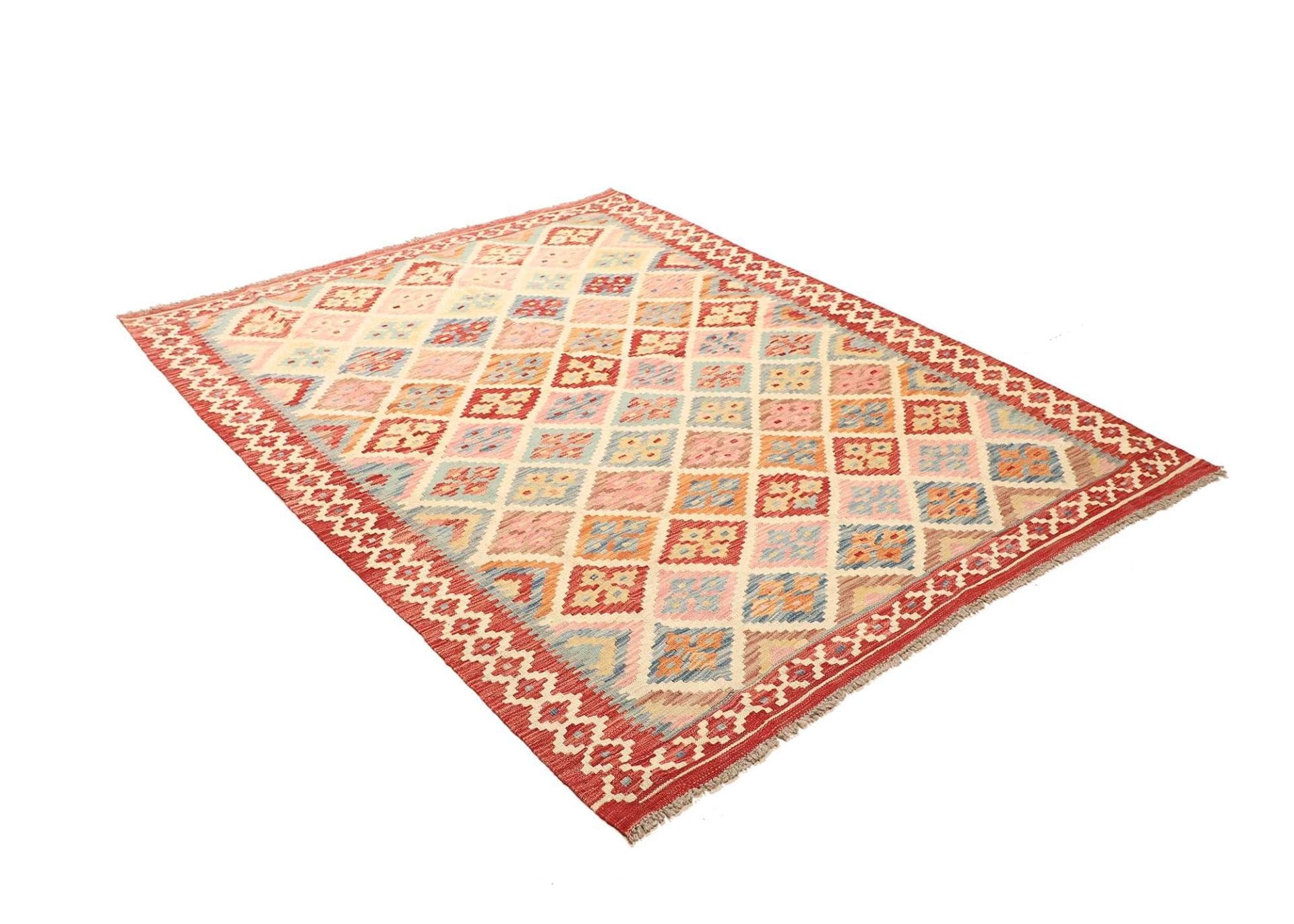 Kelim 161 × 204 cm aus Wolle, handgewebt